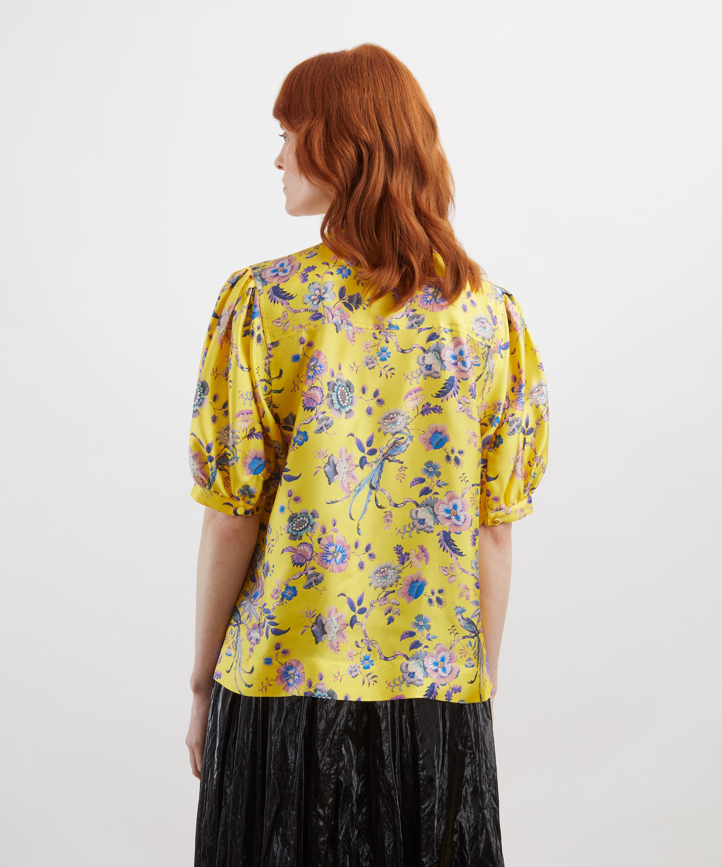 Liberty - Jannah Silk Puff-Sleeve Shirt&nbsp; image number 3