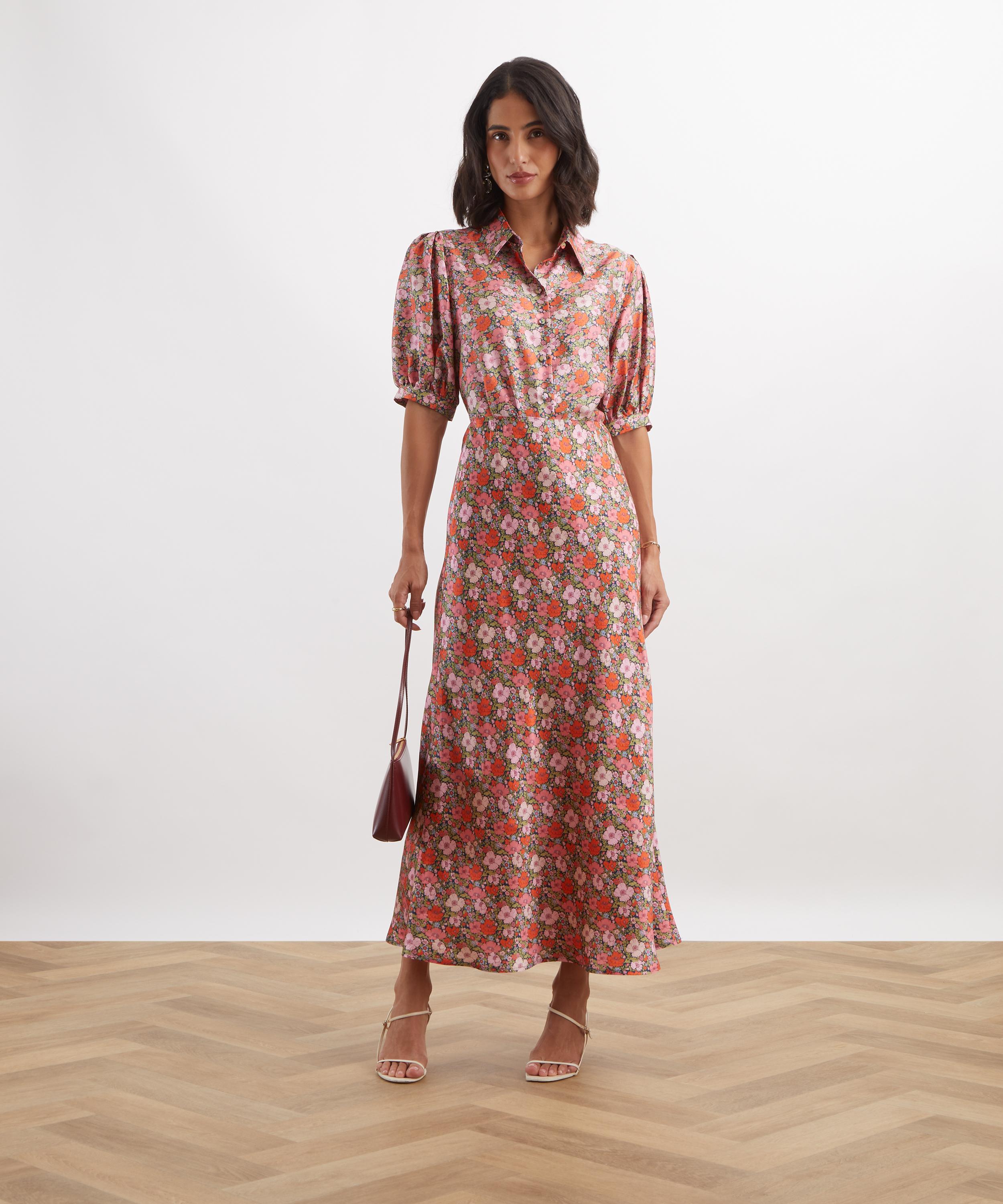 Liberty - Meadow Song Silk Puff-Sleeve Shirt&nbsp; image number 1