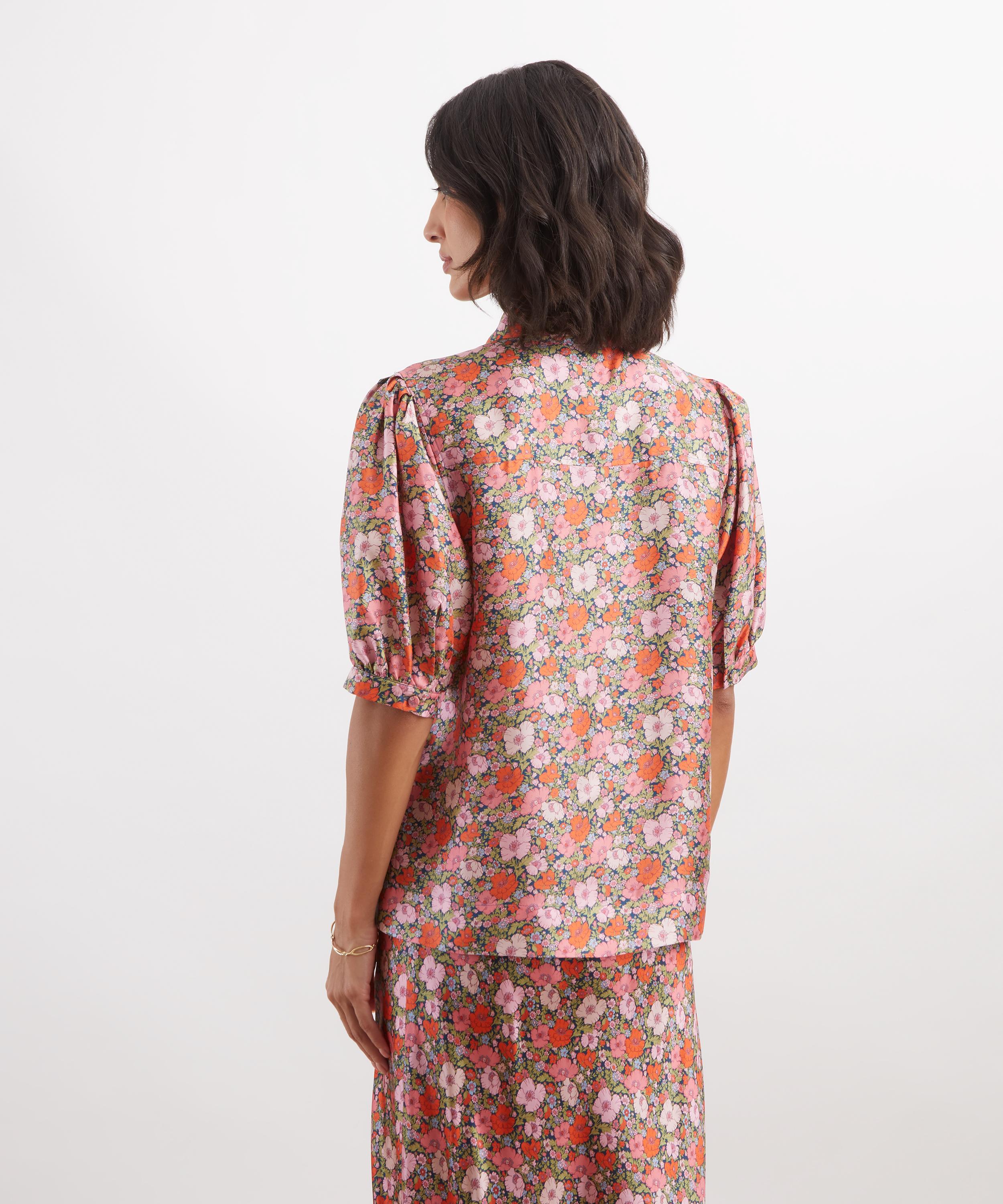 Liberty - Meadow Song Silk Puff-Sleeve Shirt&nbsp; image number 3