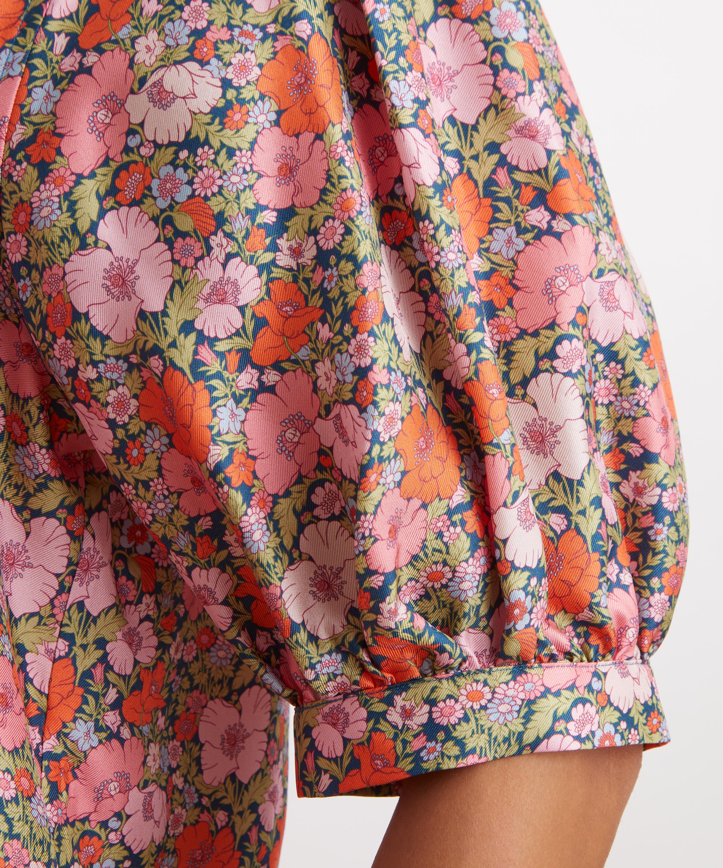 Liberty - Meadow Song Silk Puff-Sleeve Shirt&nbsp; image number 4