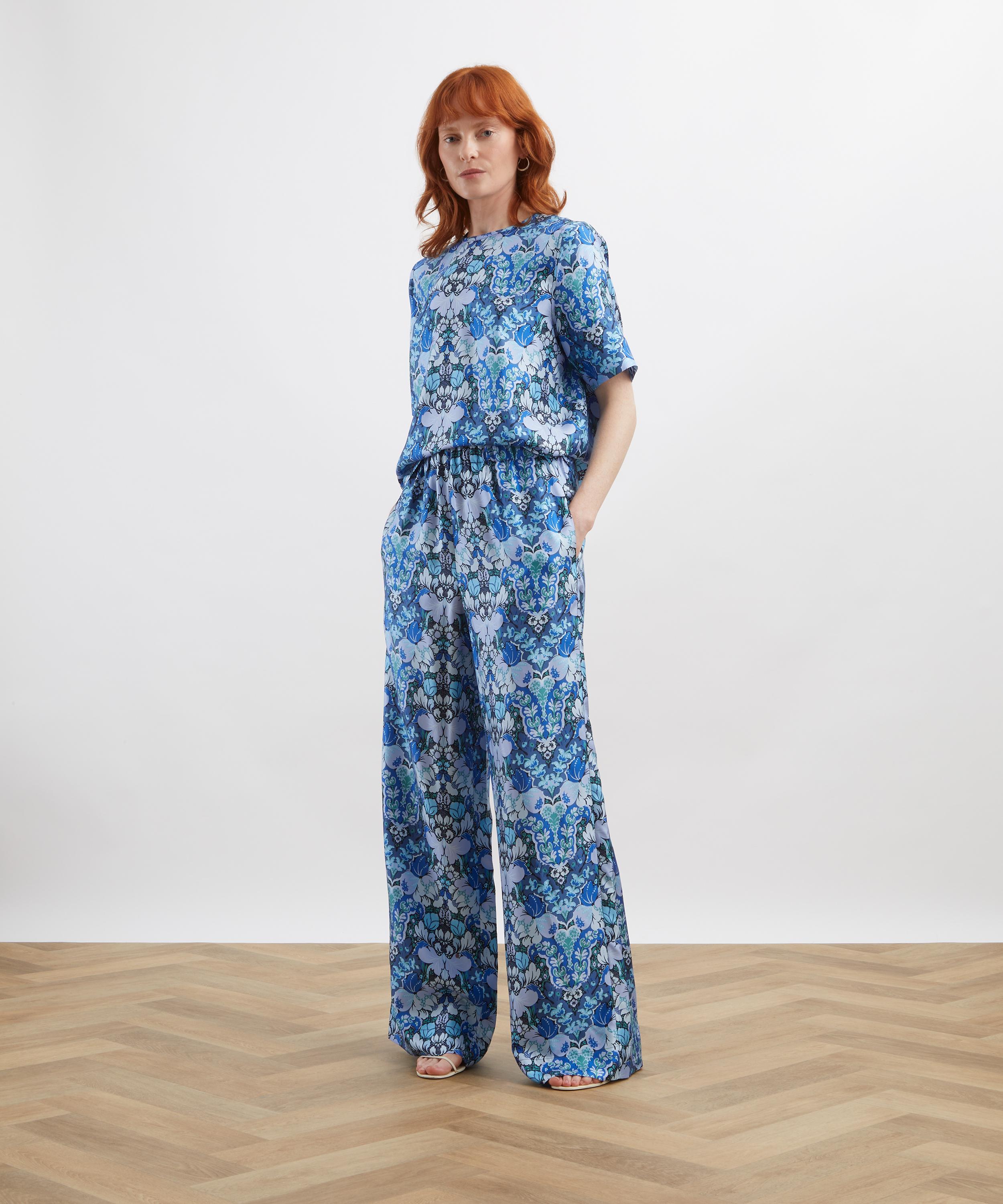 Liberty - Glastonbury Silk Palazzo Trousers&nbsp; image number 1