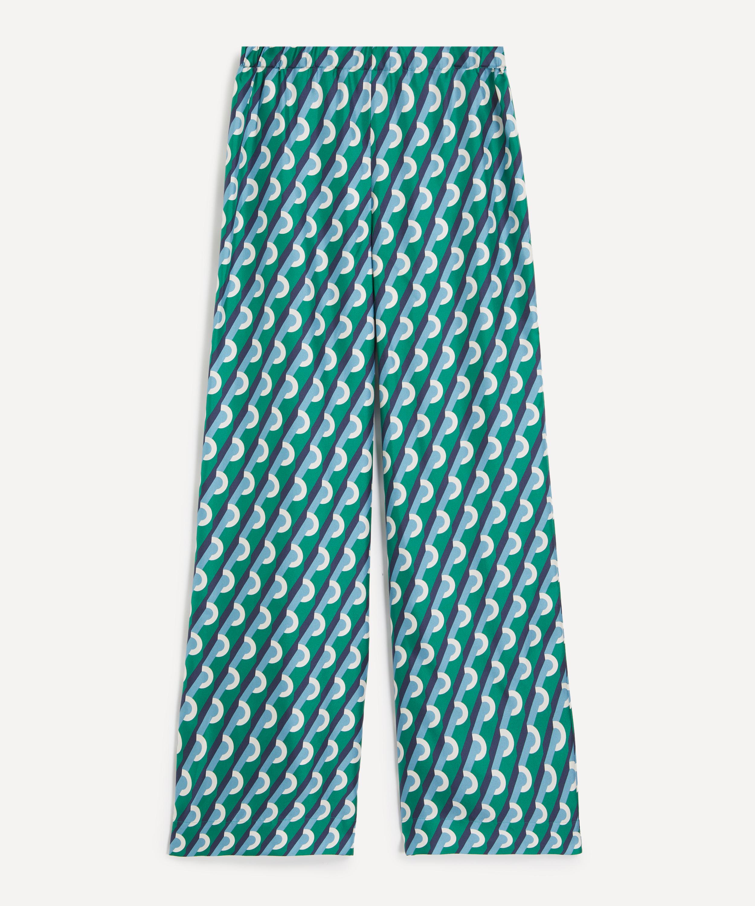 Liberty - Orbella Geo Silk Palazzo Trousers