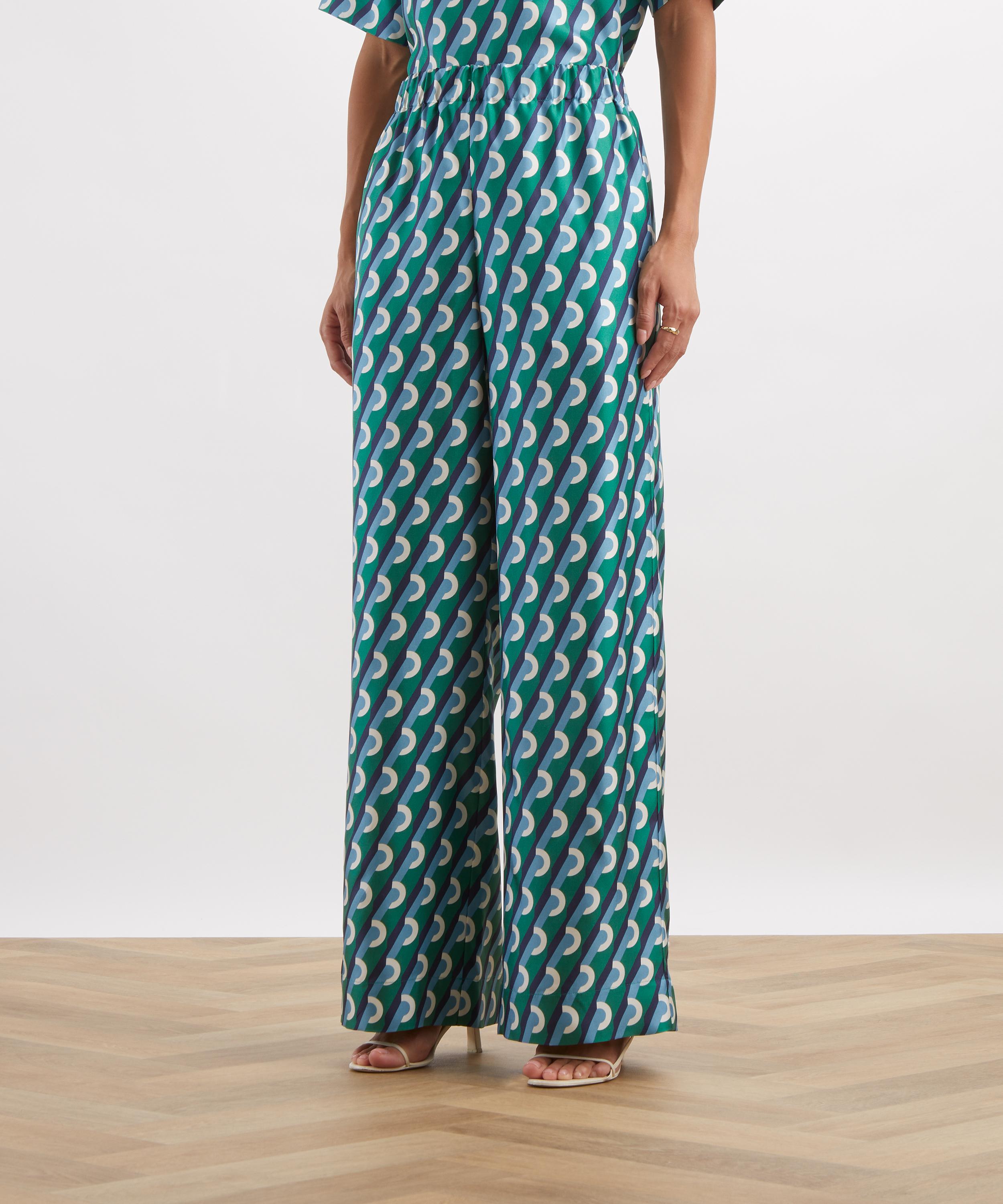 Liberty - Orbella Geo Silk Palazzo Trousers image number 2