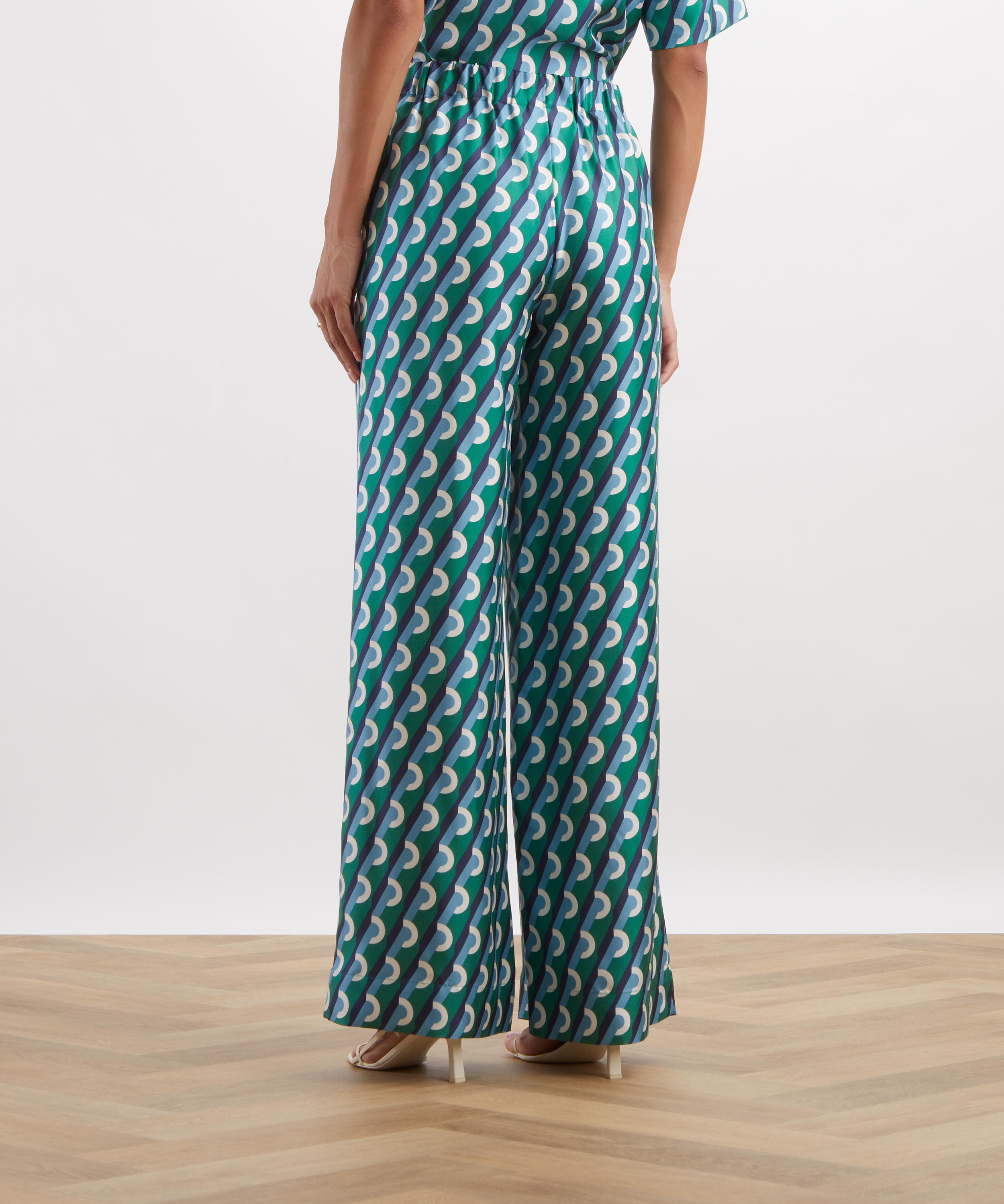 Liberty - Orbella Geo Silk Palazzo Trousers image number 3