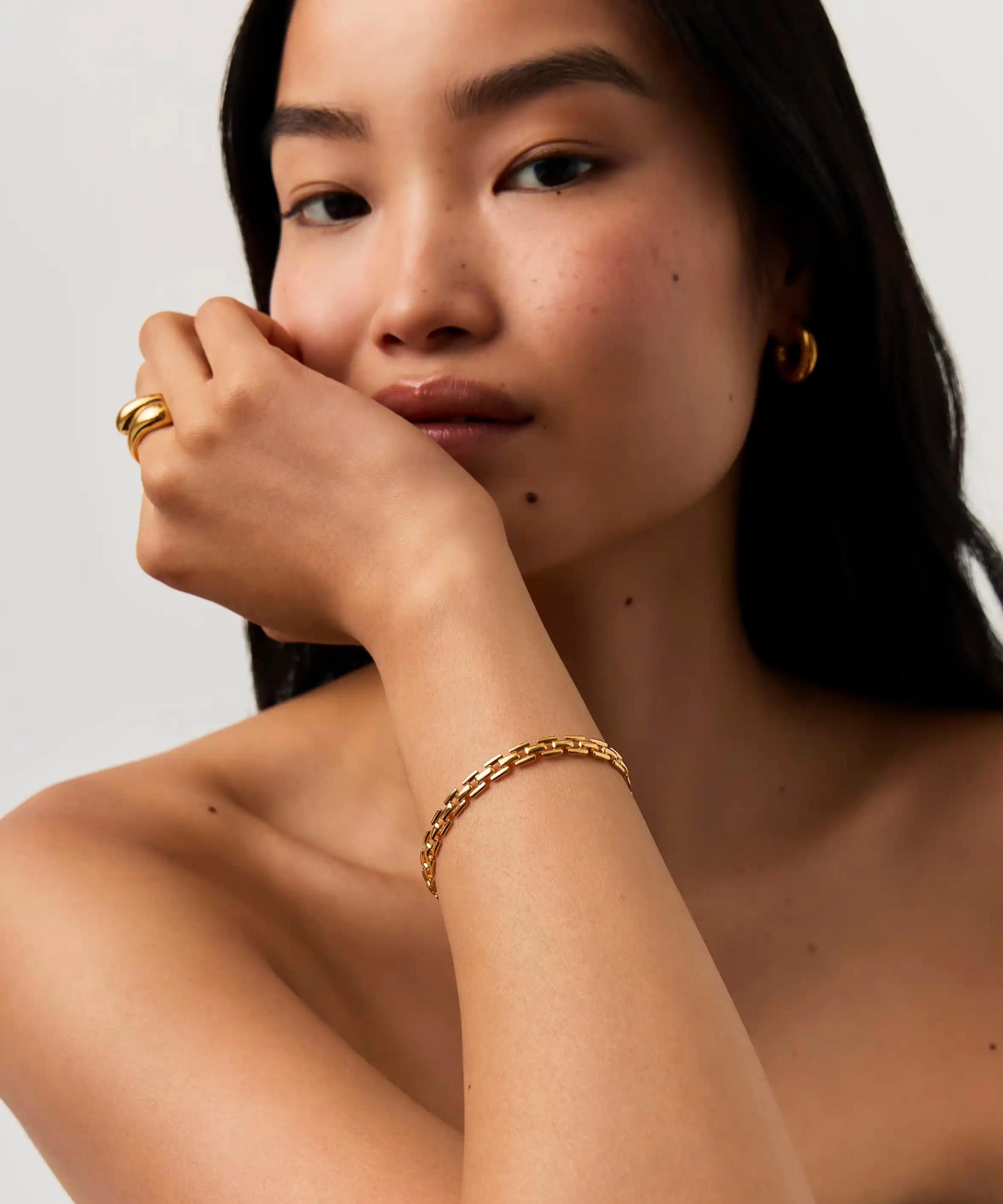 Missoma - 18ct Gold-Plated Timepiece Link Chain Bracelet image number 1