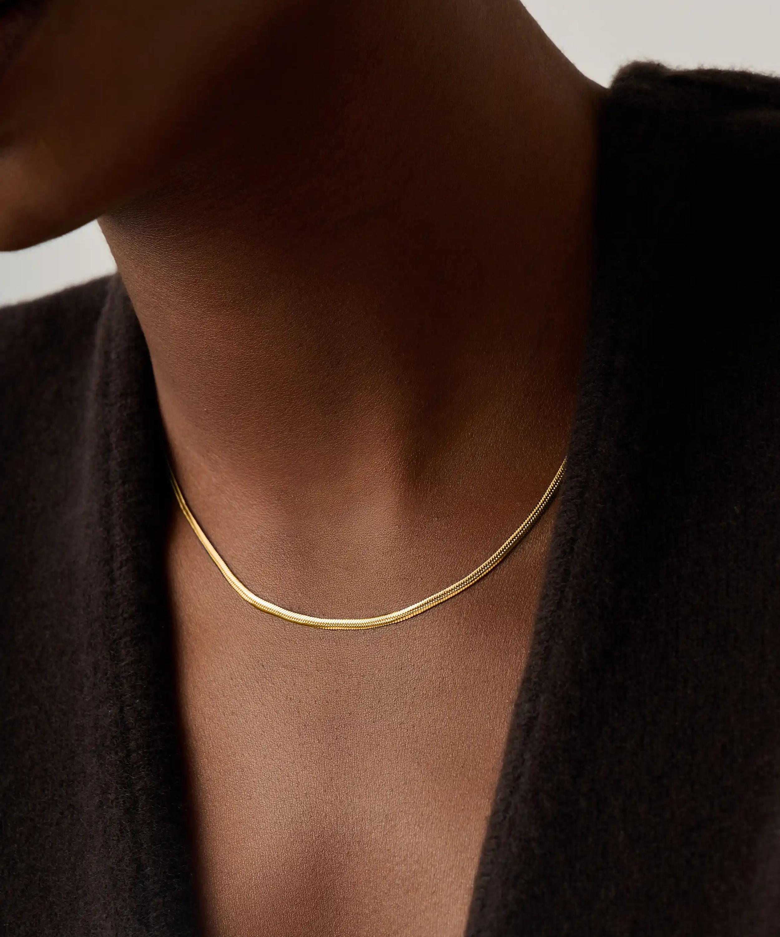 Missoma - 18ct Gold-Plated Classic Snake Chain Necklace image number 1