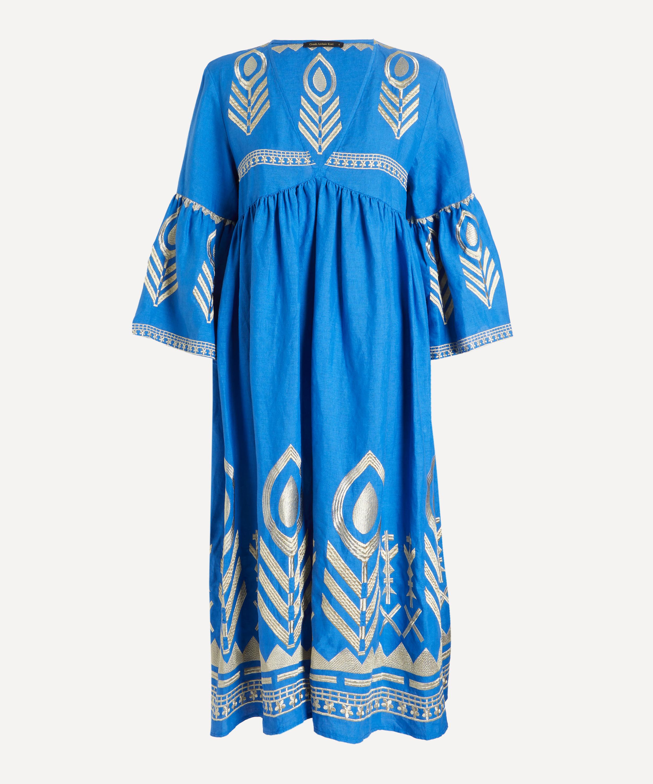 Kori - Feather Linen Midi Dress