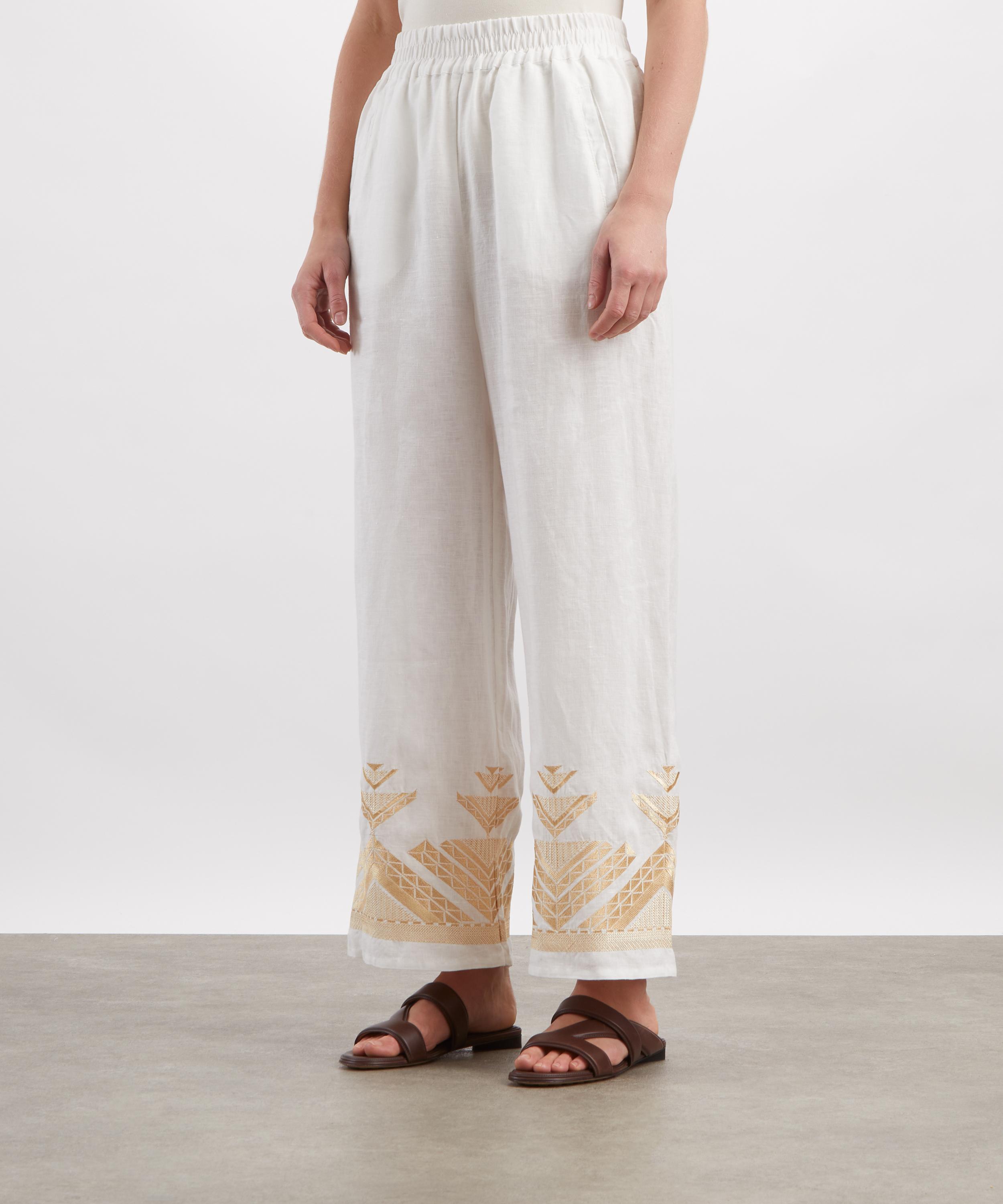 Kori - Pyramids Linen Embroidered Trousers image number 2