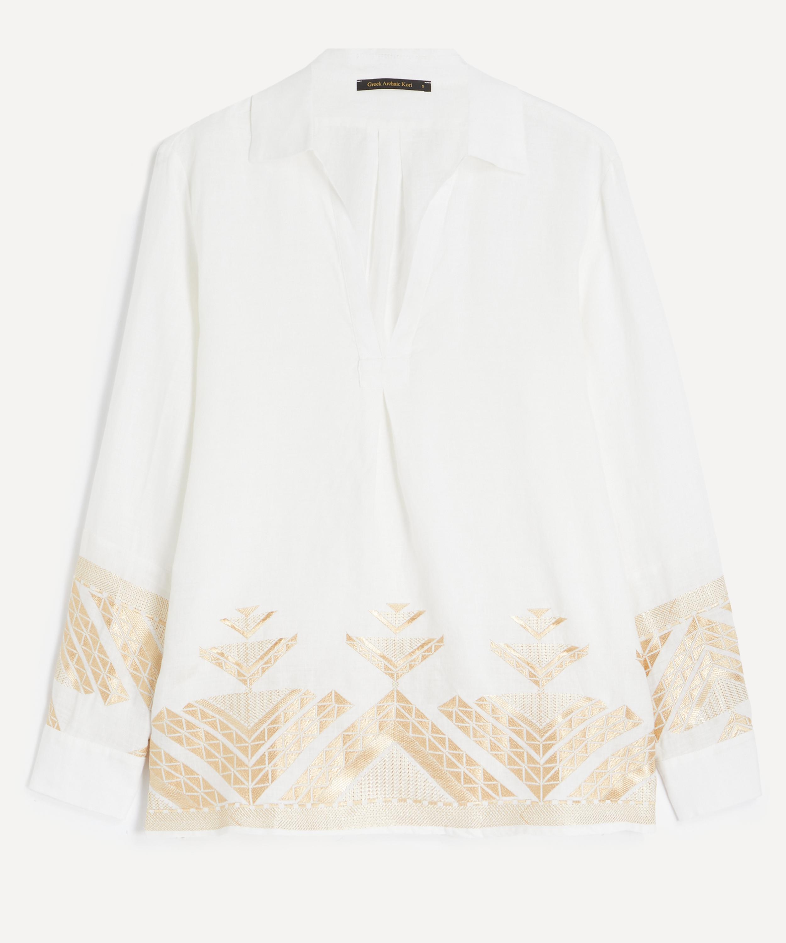 Kori - Pyramids Linen Embroidered Blouse