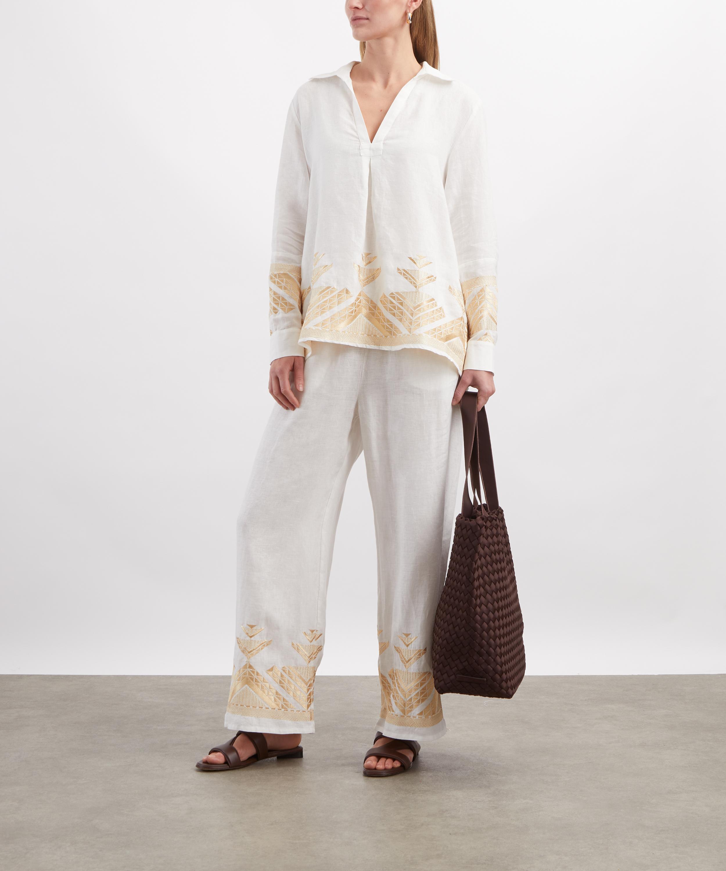 Kori - Pyramids Linen Embroidered Blouse image number 1