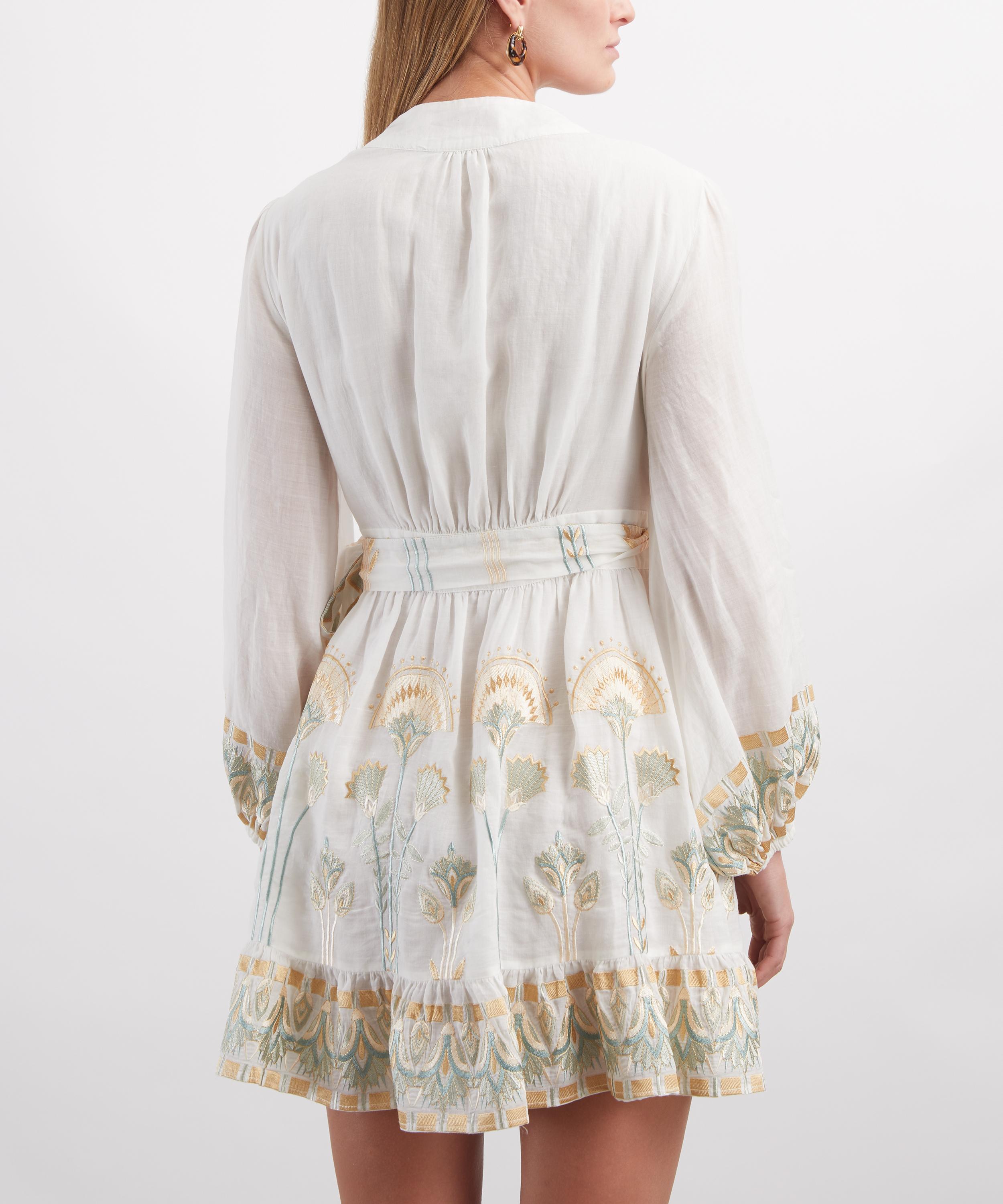 Kori - Papyrus Embroidered Linen Wrap Dress image number 3