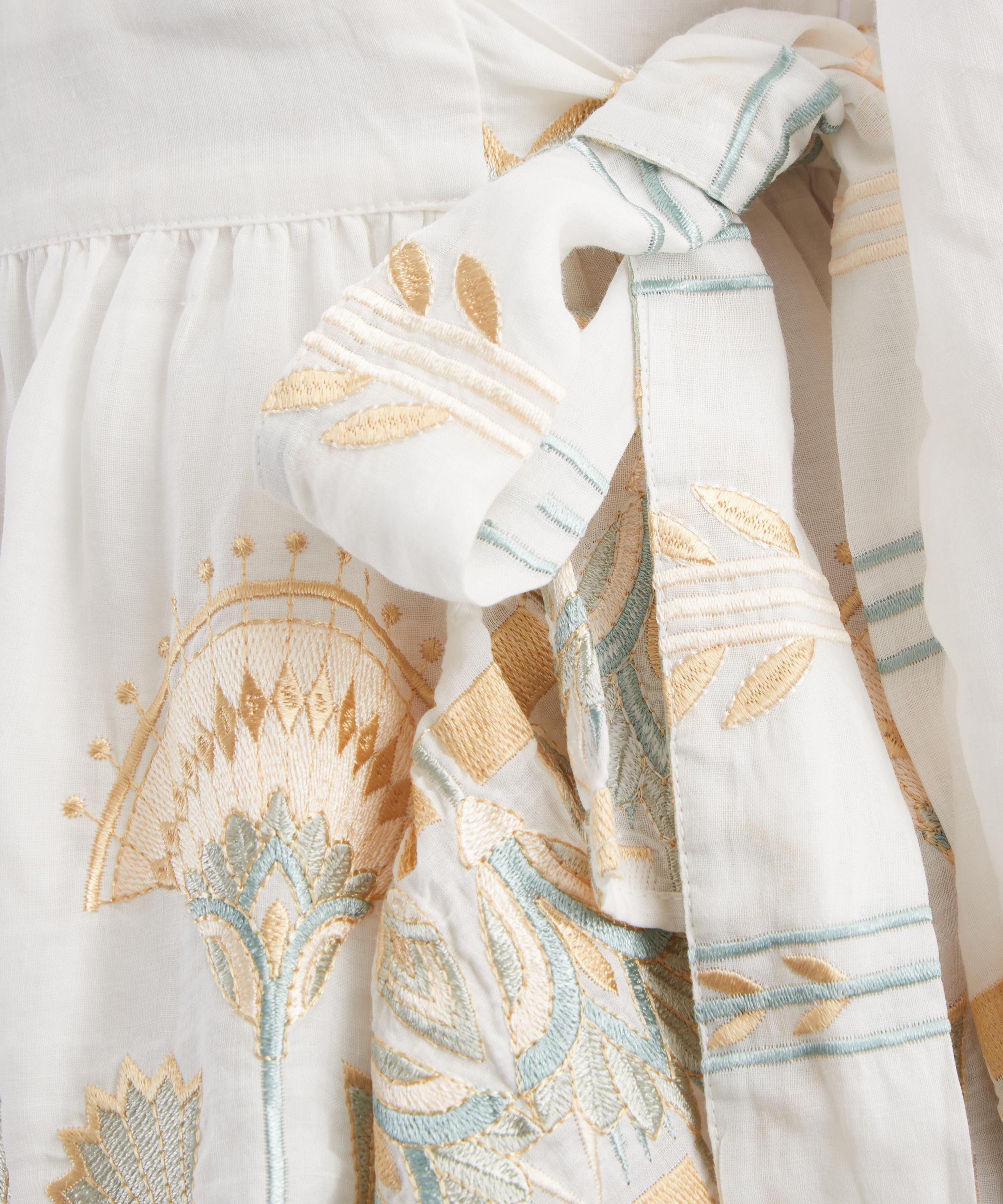 Kori - Papyrus Embroidered Linen Wrap Dress image number 4