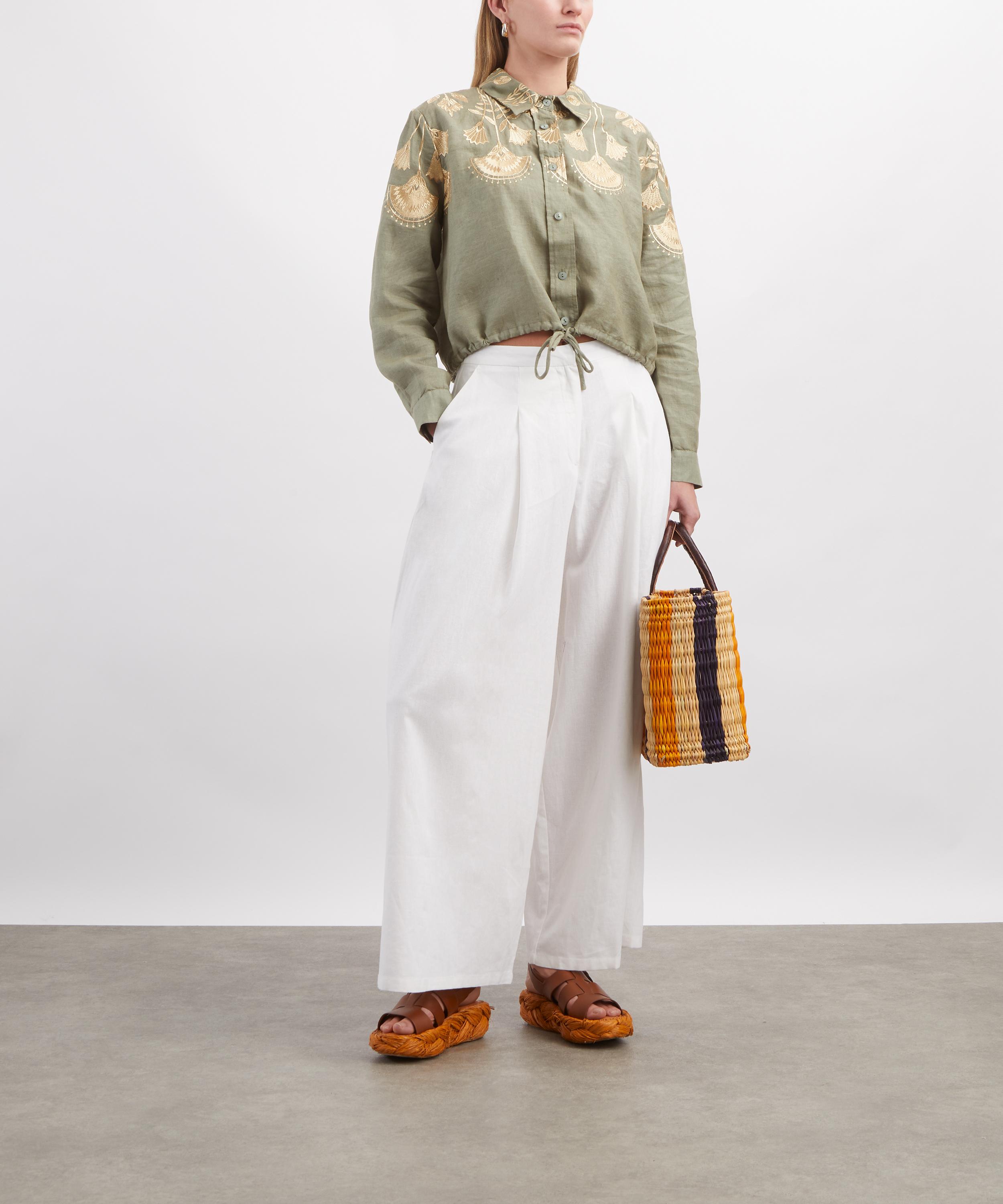 Kori - Papyrus Embroidered Linen Shirt image number 1