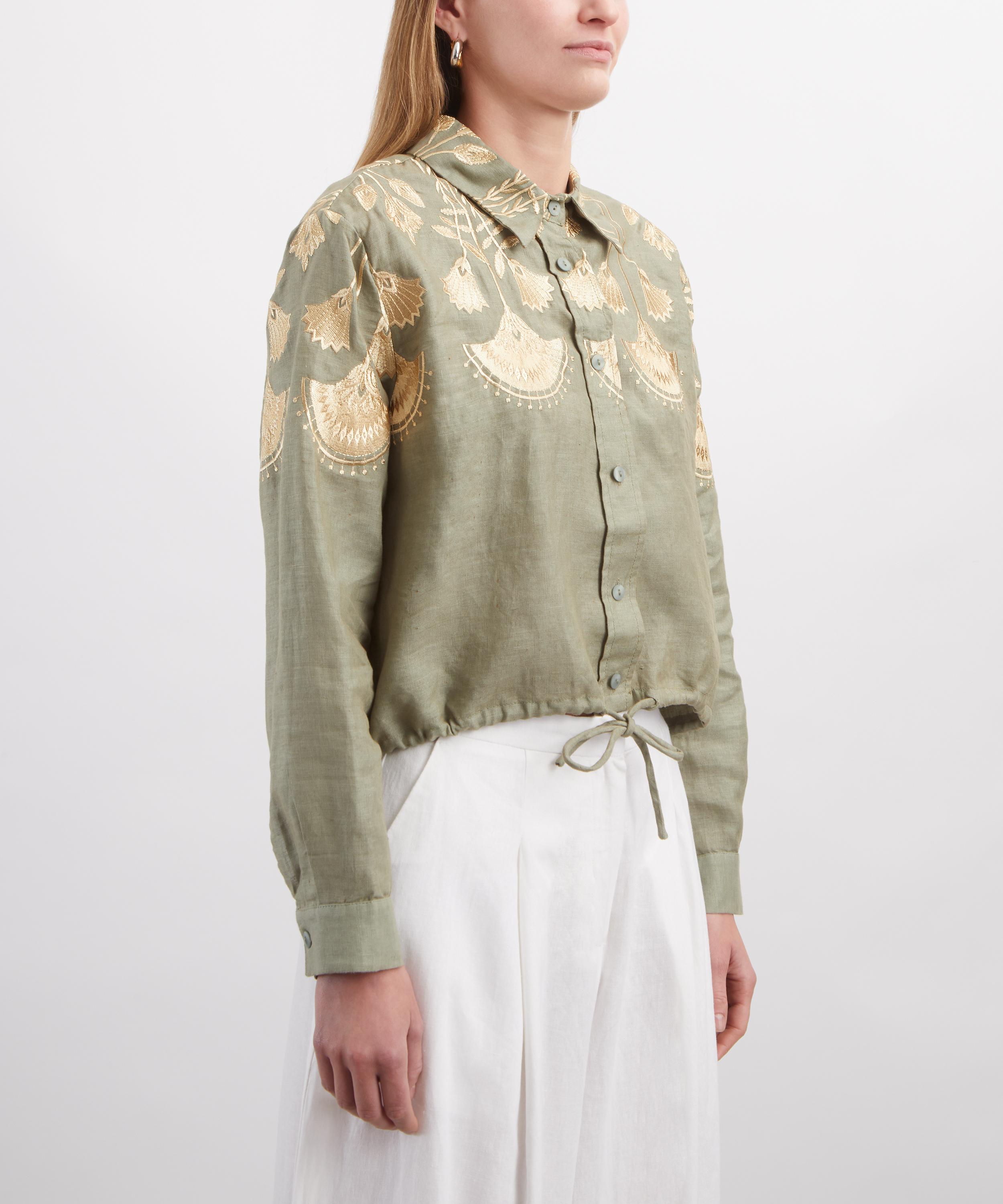 Kori - Papyrus Embroidered Linen Shirt image number 2