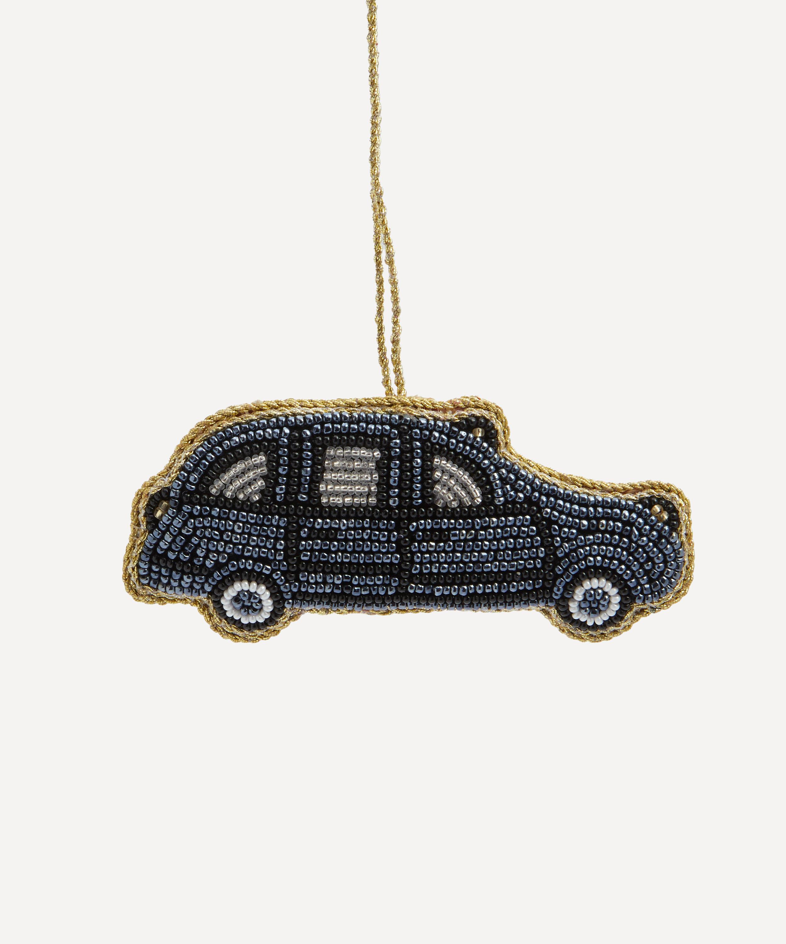 Christmas - Beaded Taxi Velvet Ornament image number 0