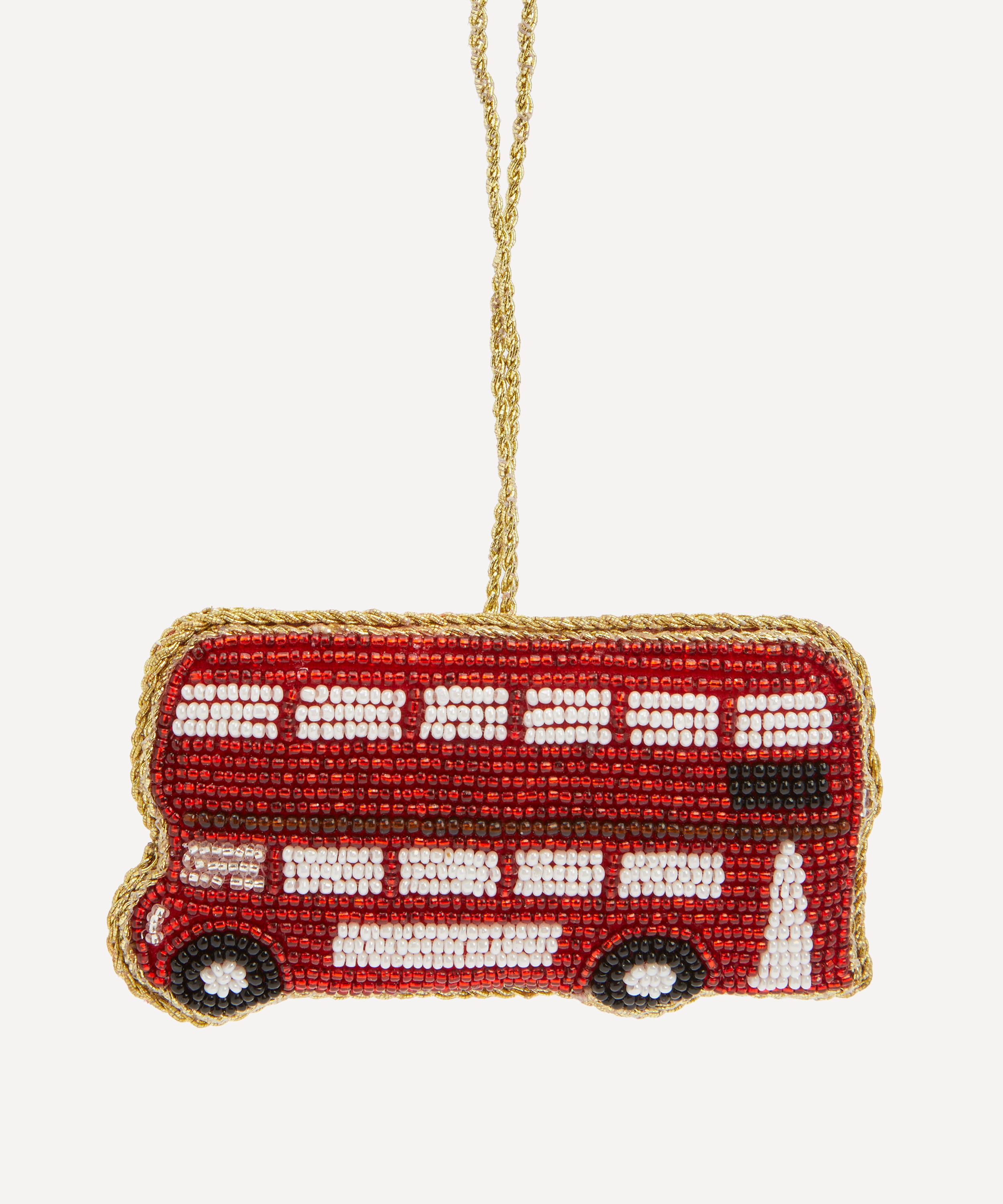 Christmas - Beaded Bus Velvet Ornament image number 0