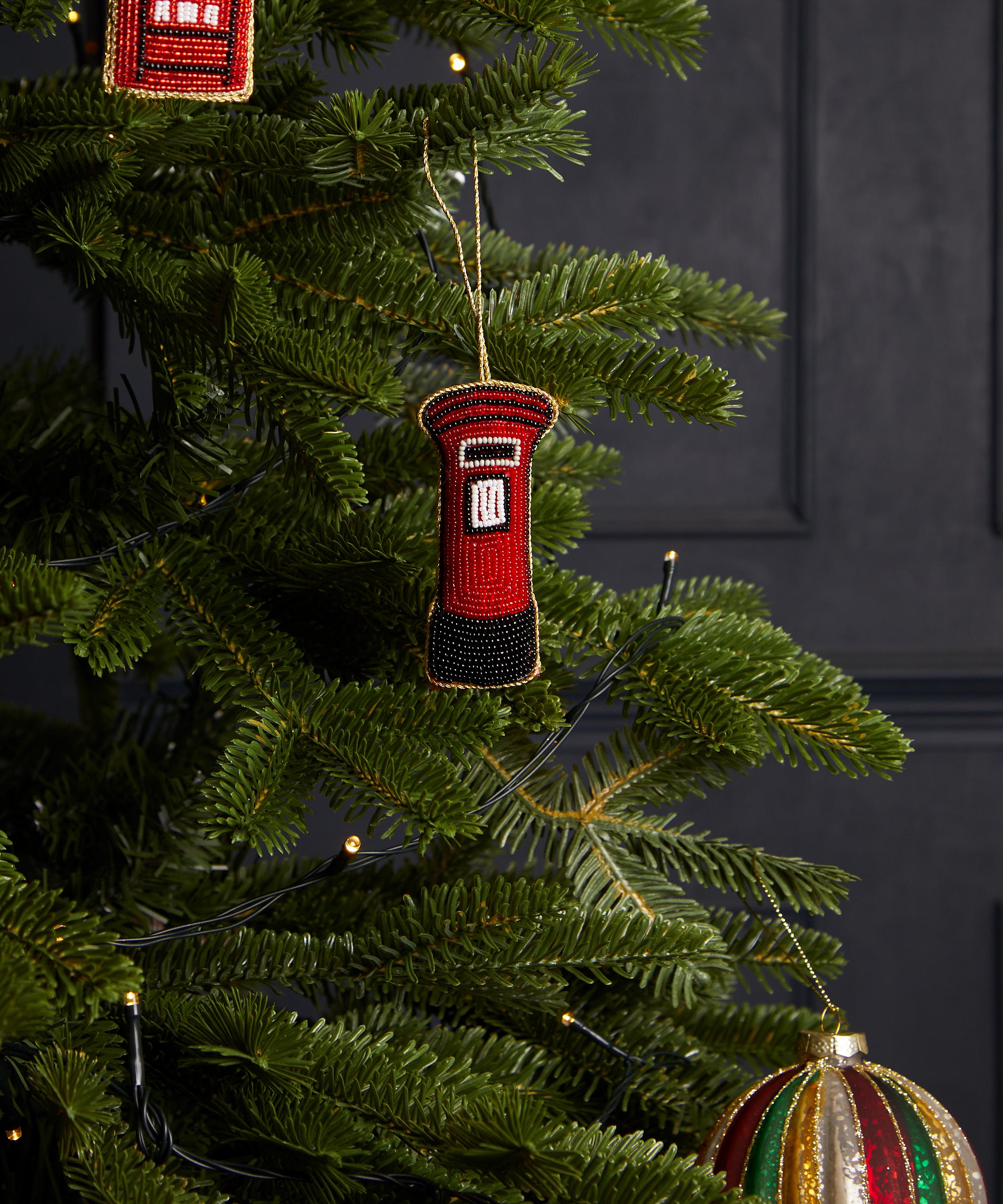 Christmas - Beaded Post Box Velvet Ornament image number 1
