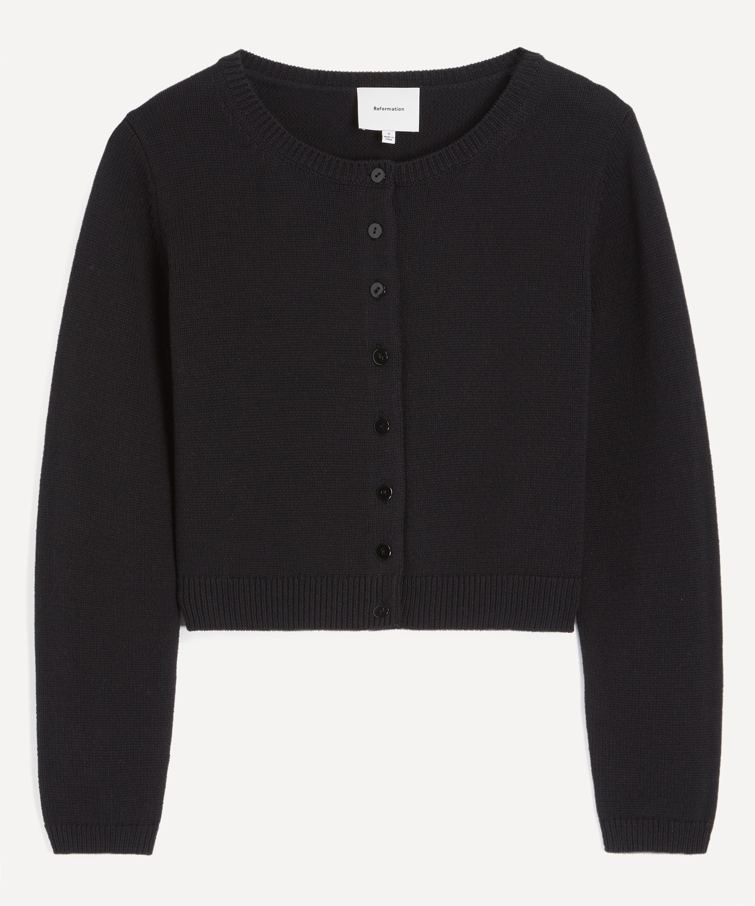 Reformation - Clara Black Cotton Cardigan