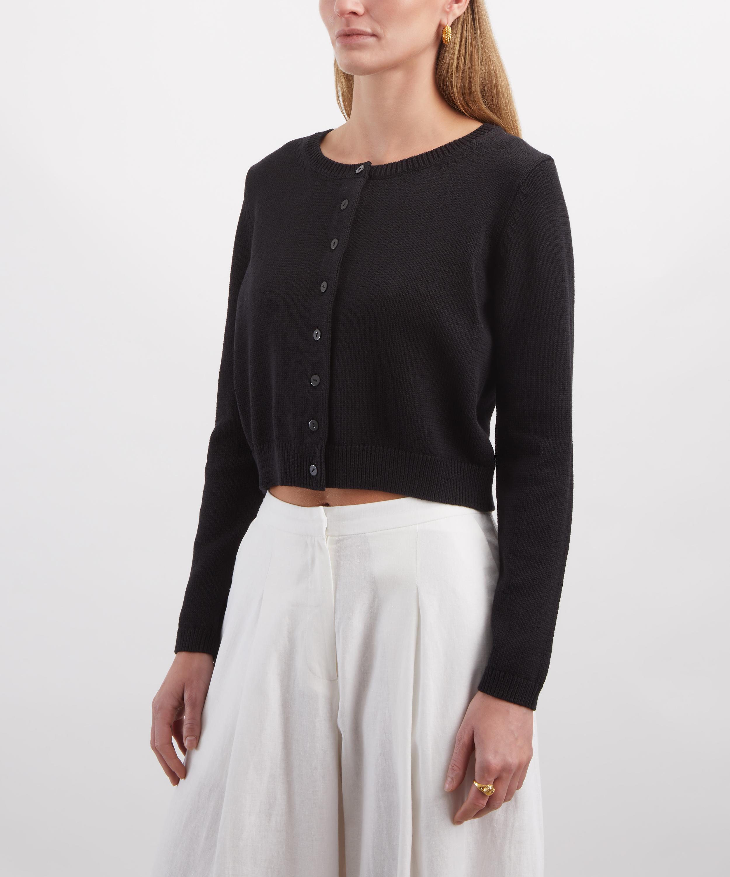 Reformation - Clara Black Cotton Cardigan image number 2