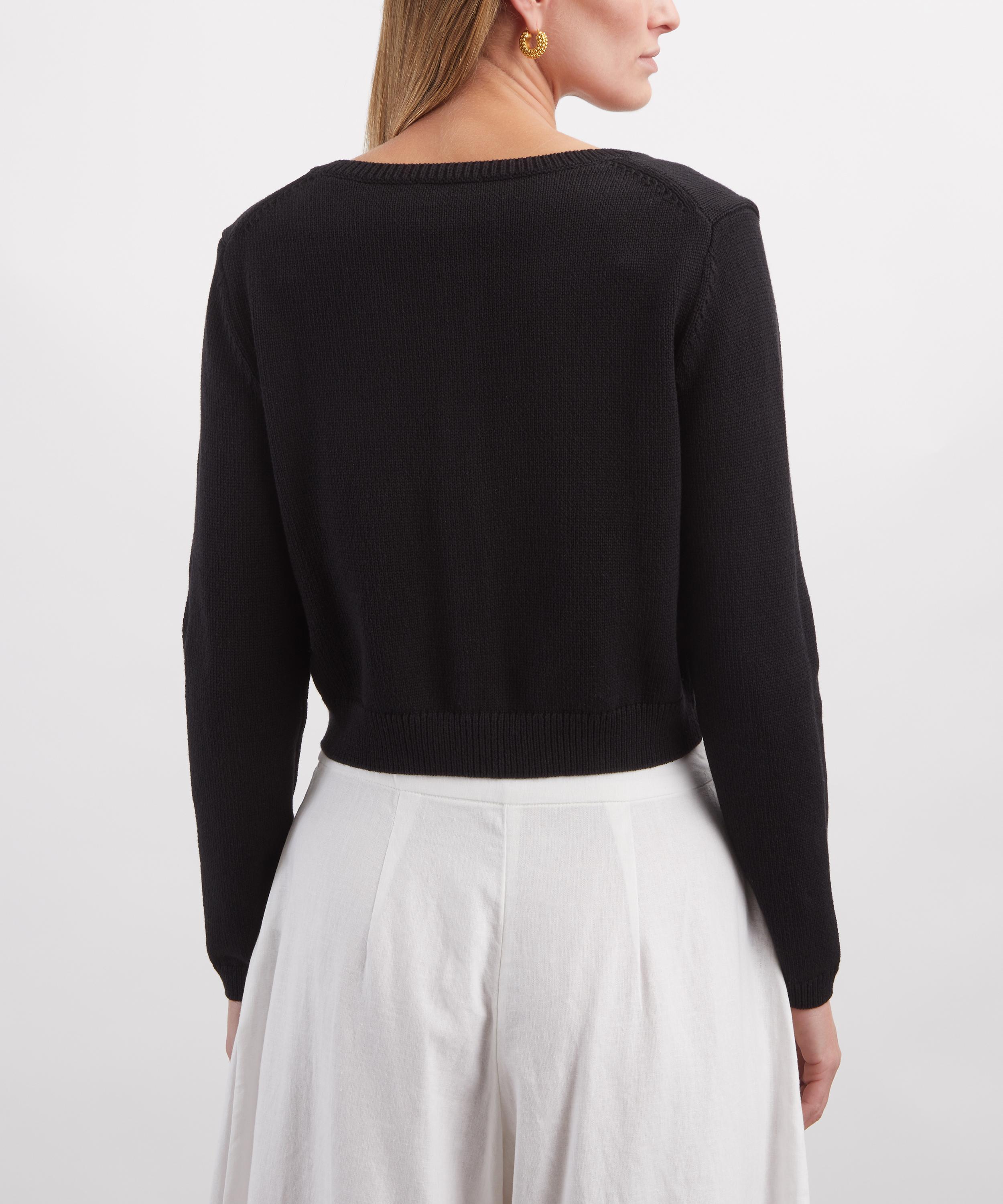 Reformation - Clara Black Cotton Cardigan image number 3