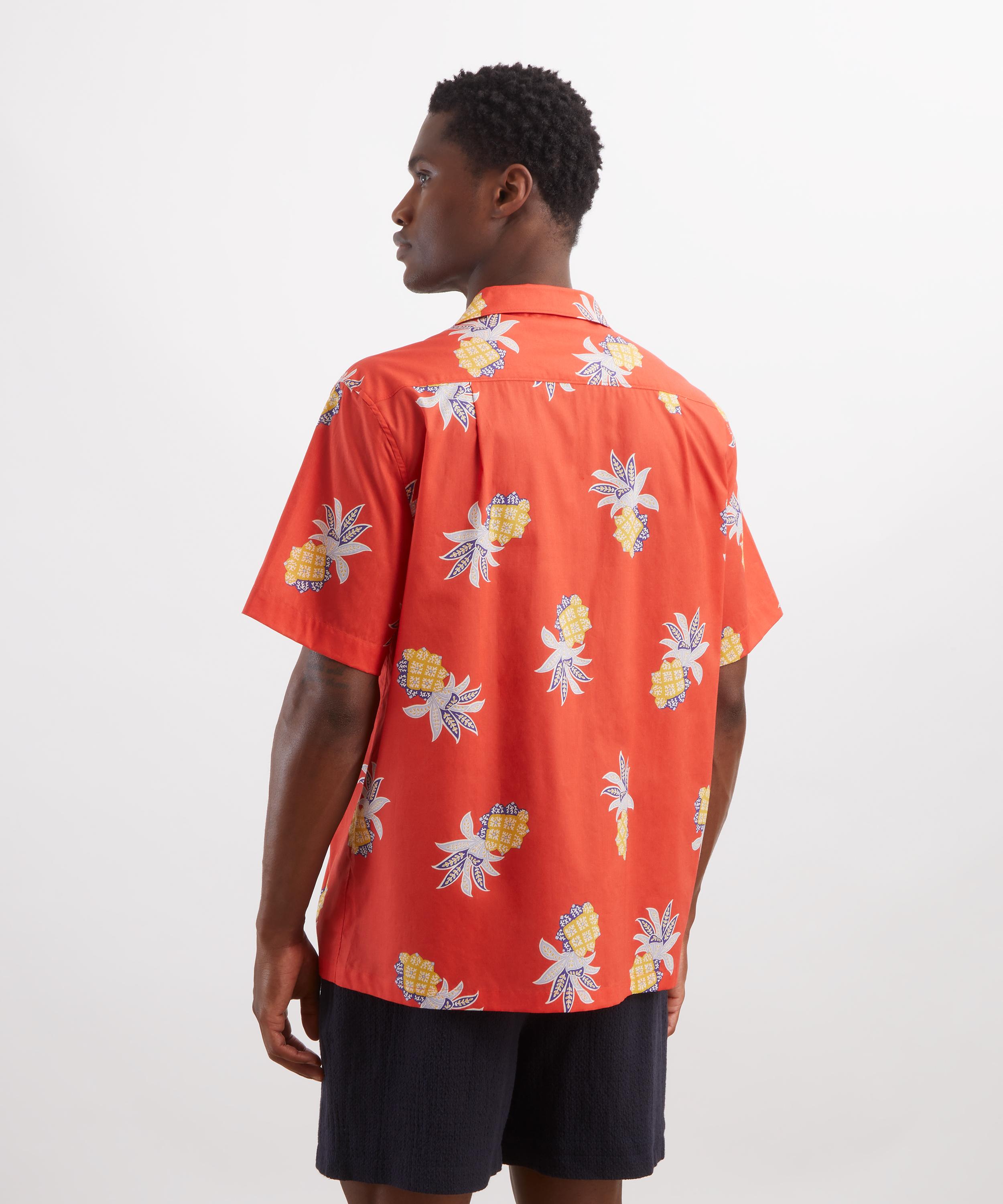 Liberty - Cuban Collar Tana Lawn&trade; Cotton Shirt in Pineapple Crush image number 3