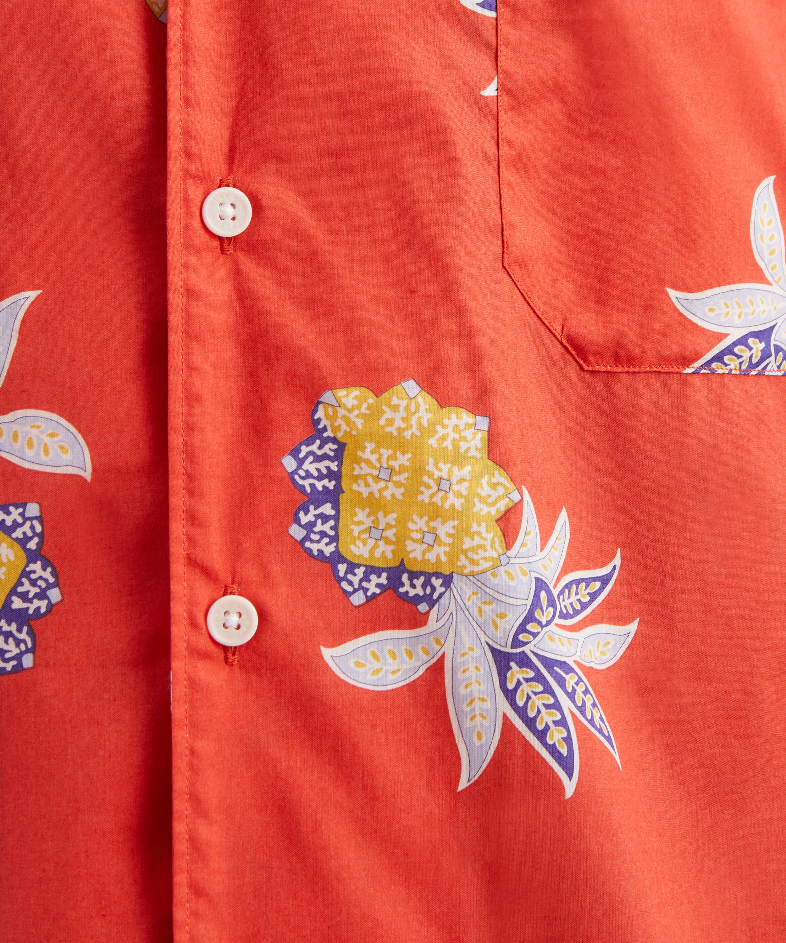 Liberty - Cuban Collar Tana Lawn&trade; Cotton Shirt in Pineapple Crush image number 4