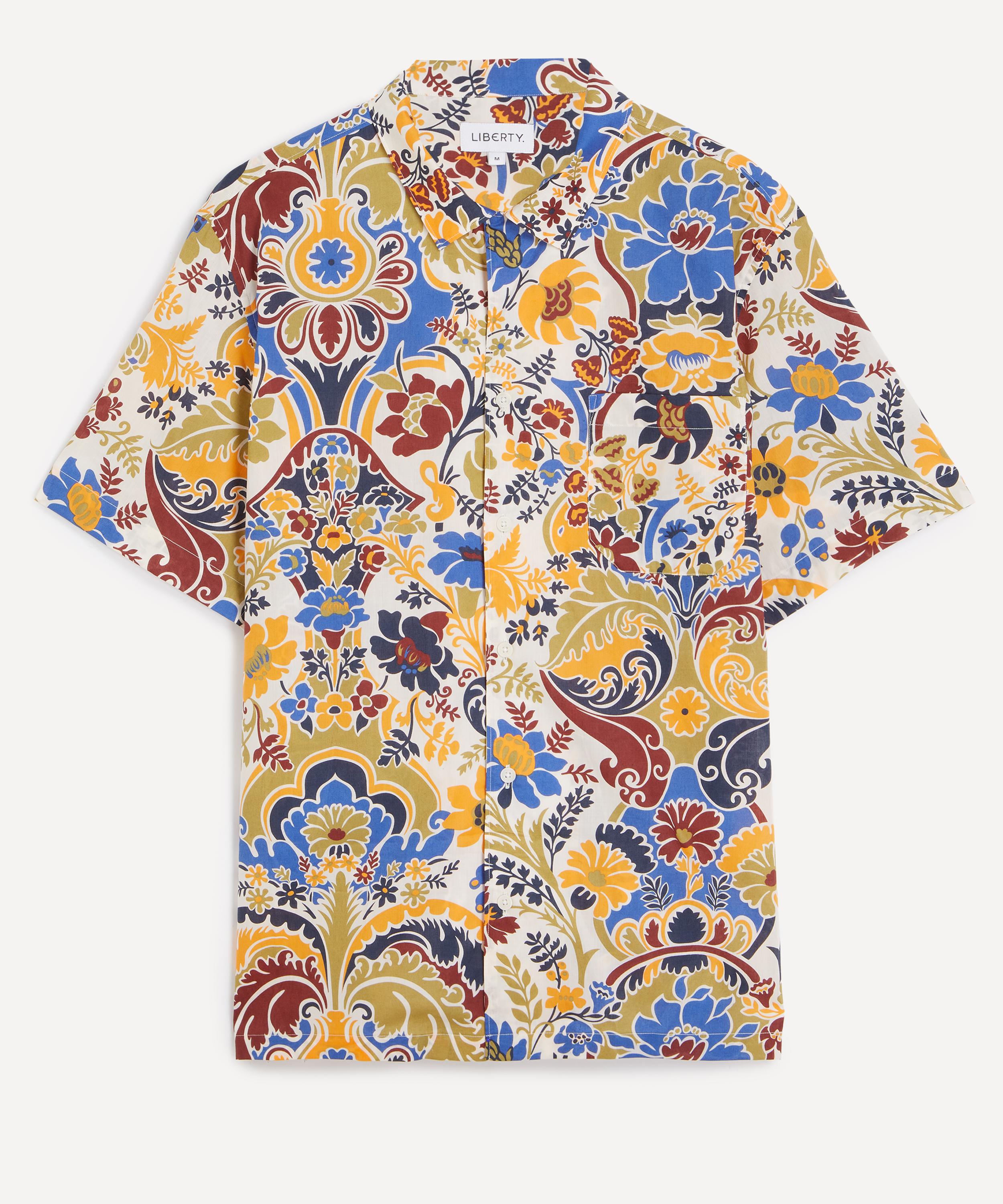 Liberty - Cuban Collar Tana Lawn&trade; Cotton Shirt in Flamboyance