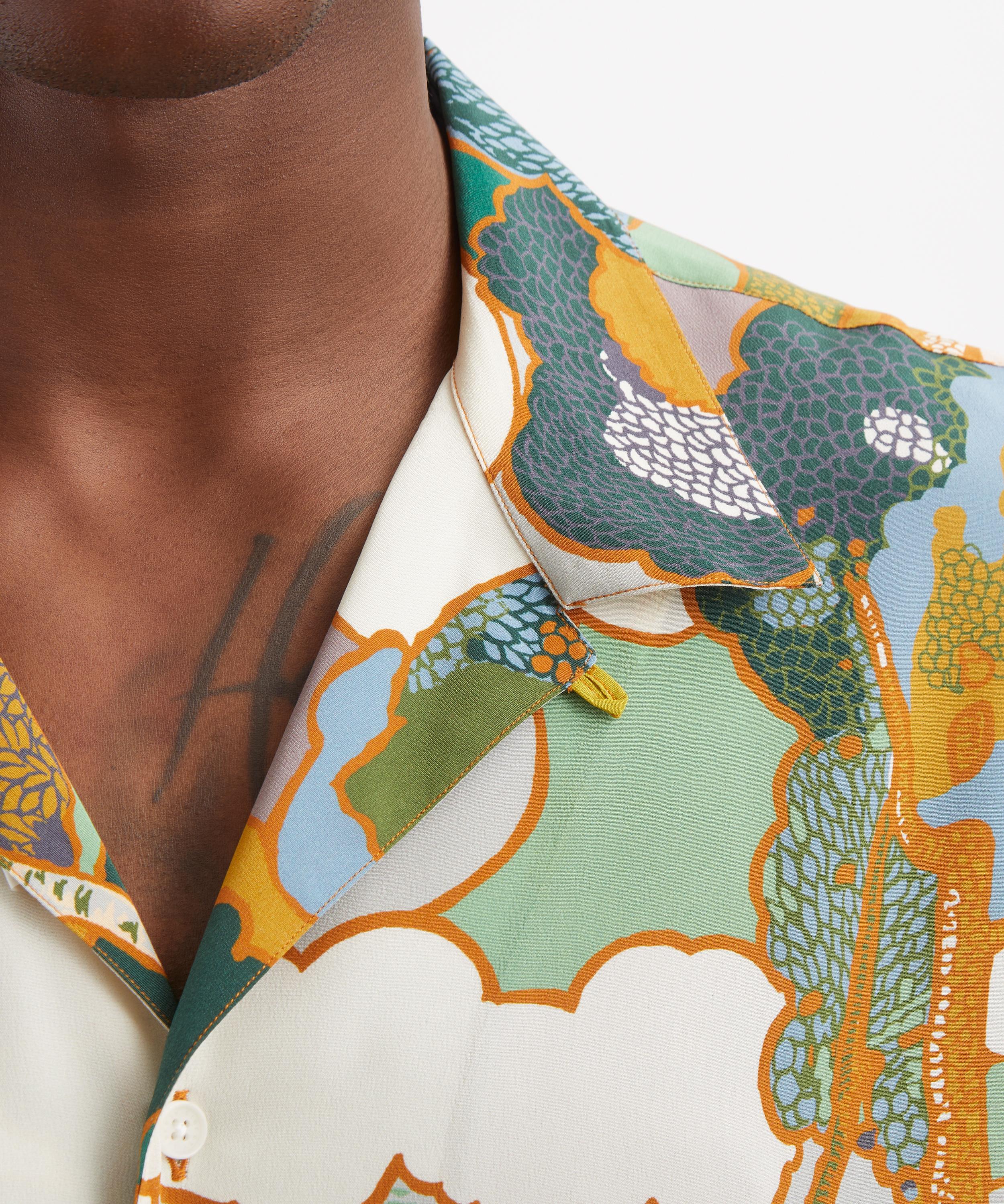 Liberty - Cuban Collar Silk Shirt in Prospect Place&nbsp; image number 4