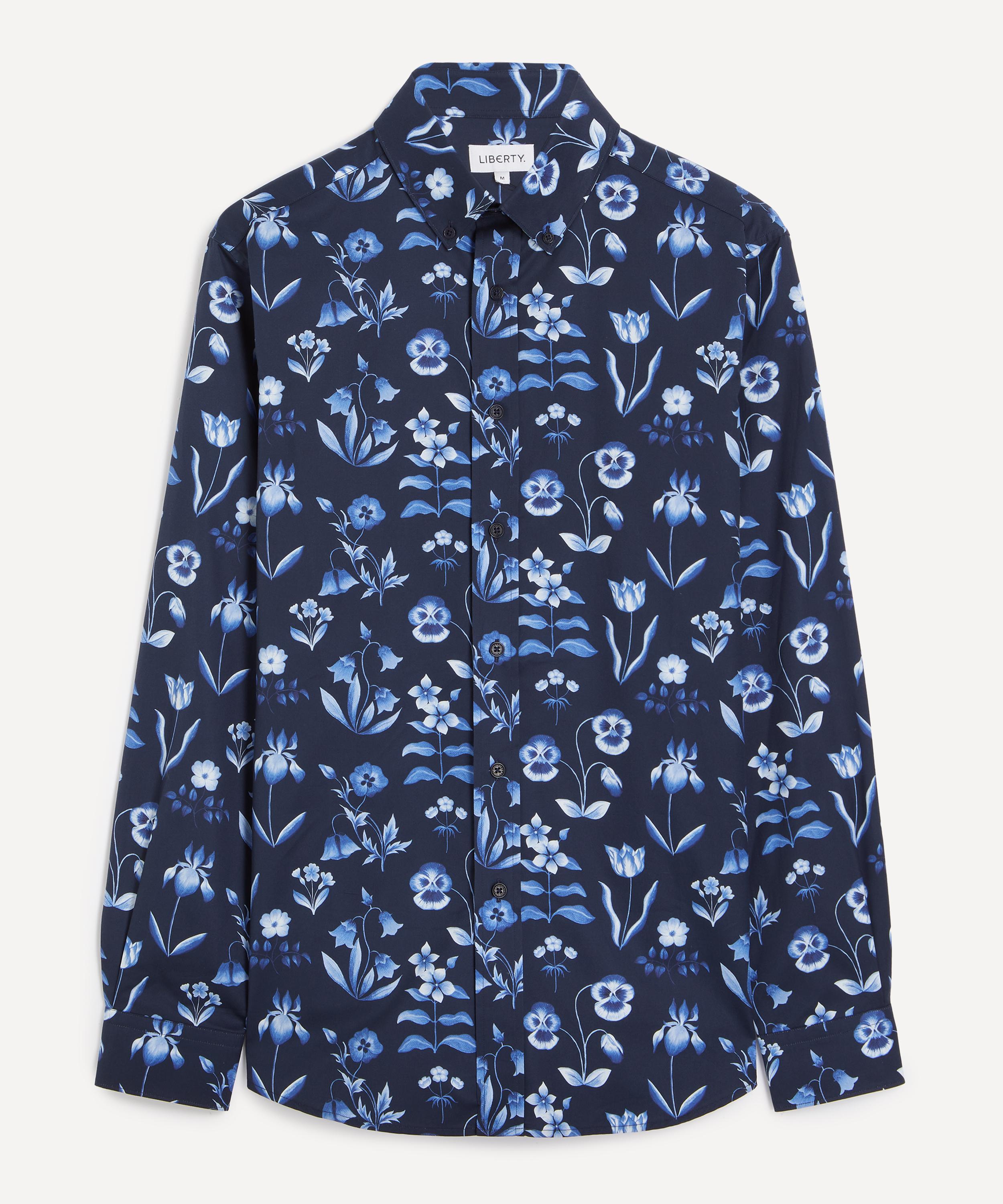 Liberty - Button-Down Regular Fit Cotton Shirt in Floral Majesty