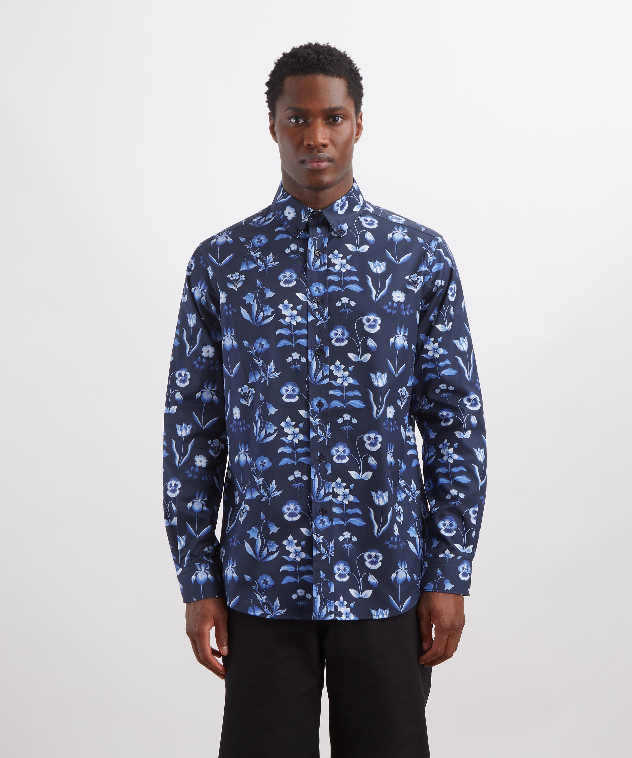 Liberty - Button-Down Regular Fit Cotton Shirt in Floral Majesty image number 2