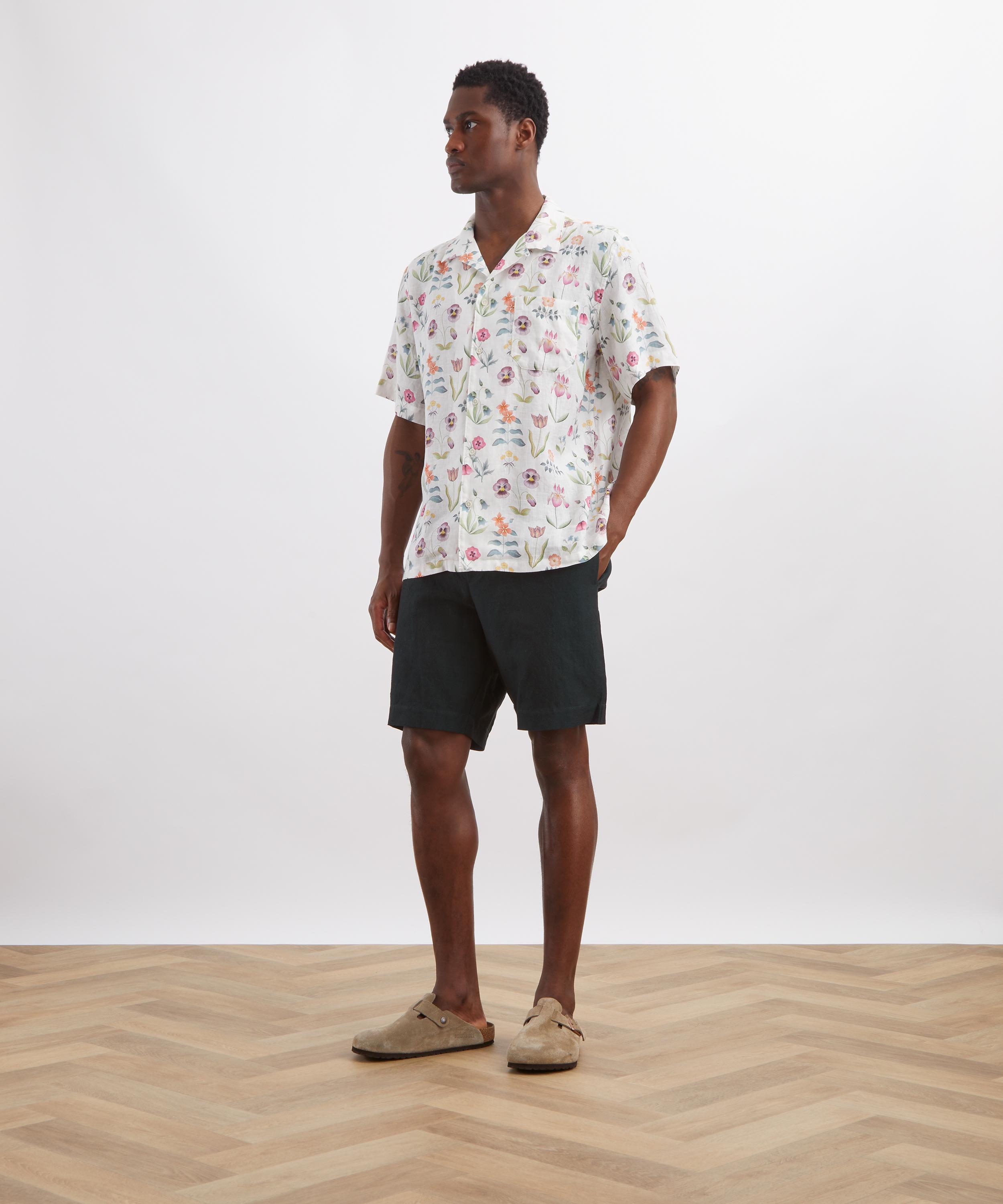 Liberty - Cuban Collar Hemp Shirt in Floral Majesty image number 1