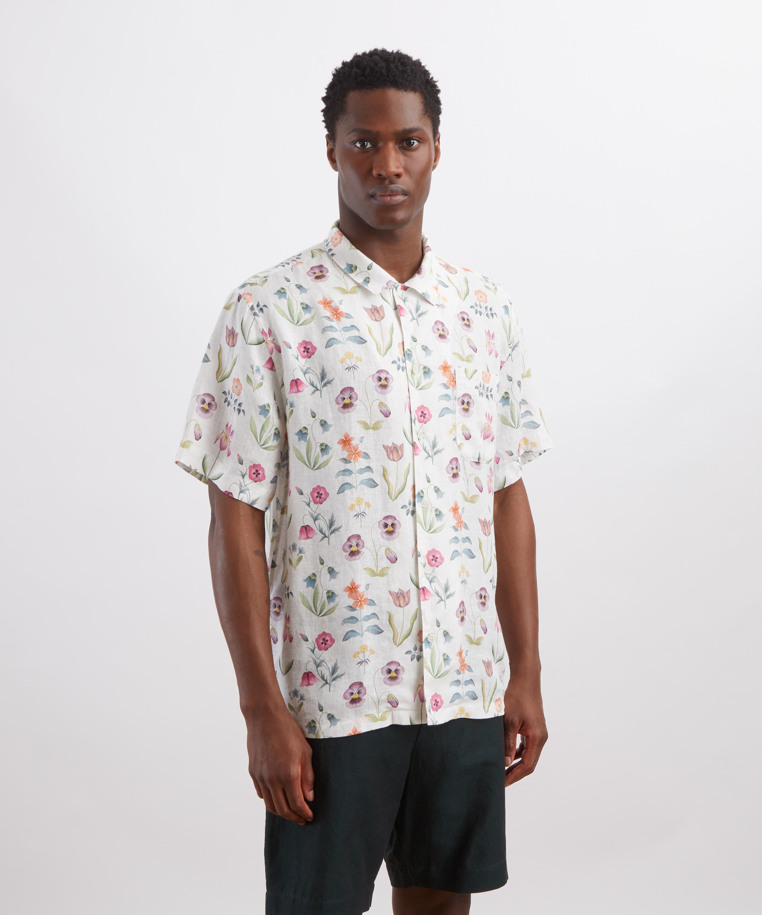 Liberty - Cuban Collar Hemp Shirt in Floral Majesty image number 2