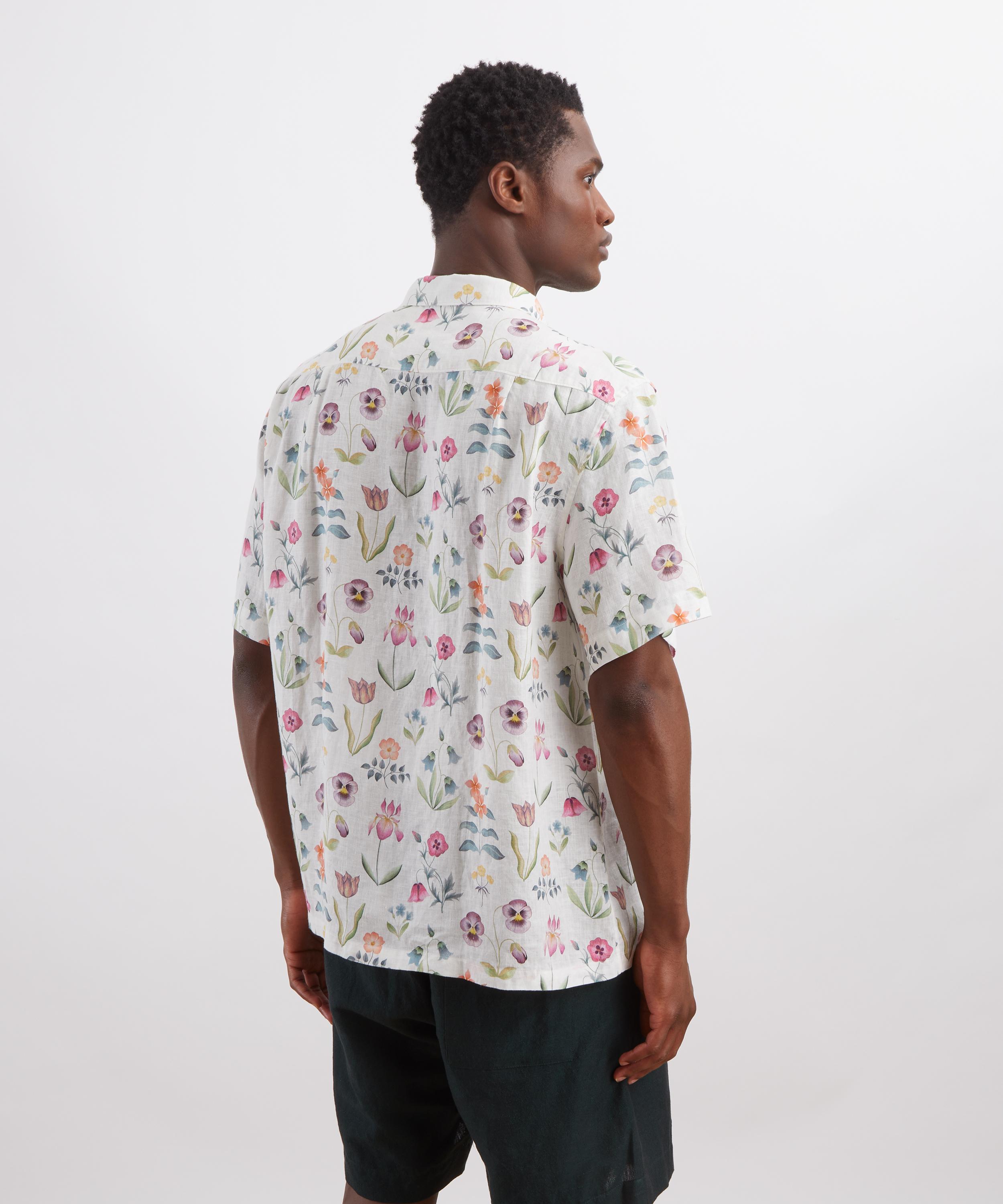 Liberty - Cuban Collar Hemp Shirt in Floral Majesty image number 3