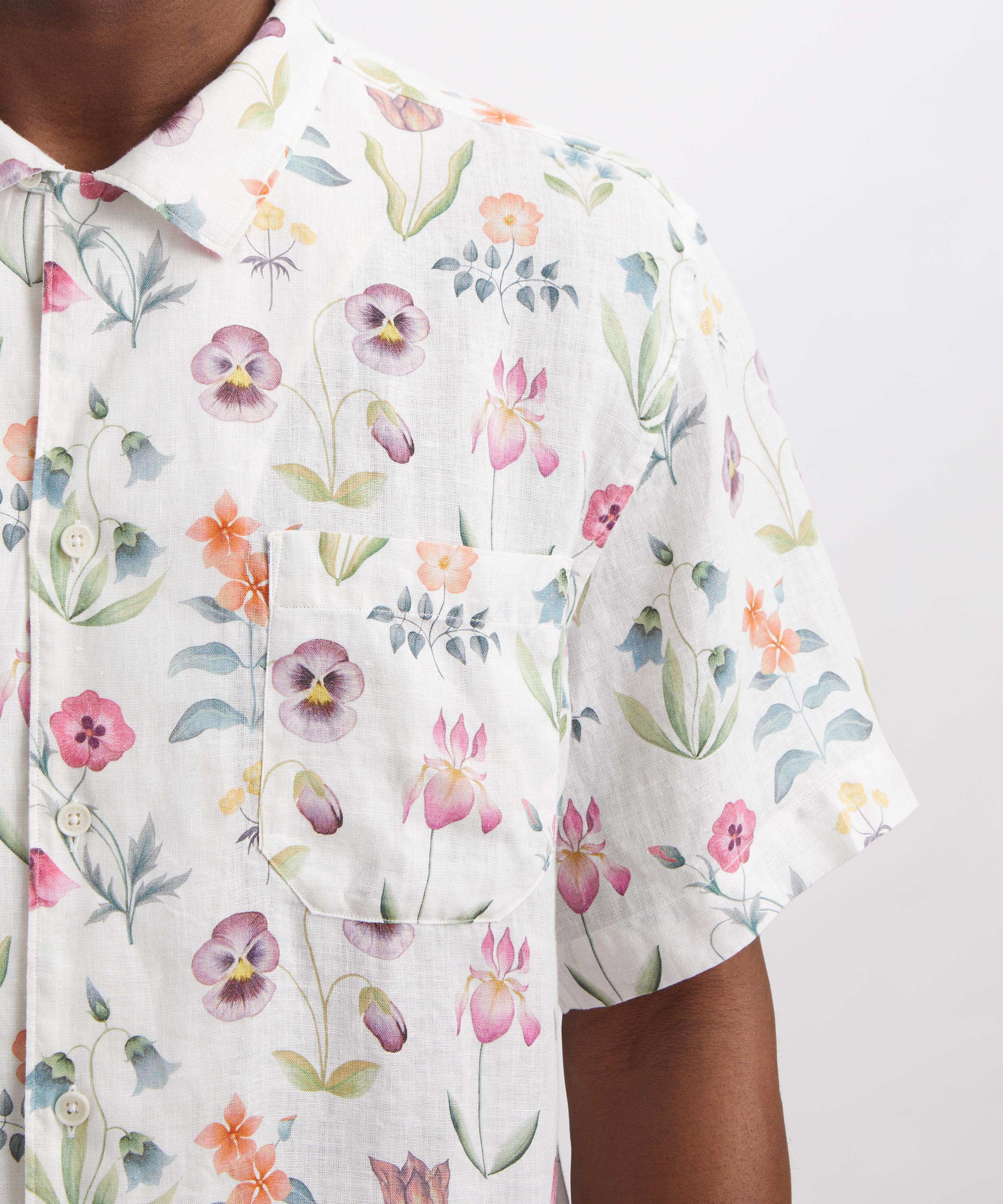 Liberty - Cuban Collar Hemp Shirt in Floral Majesty image number 4