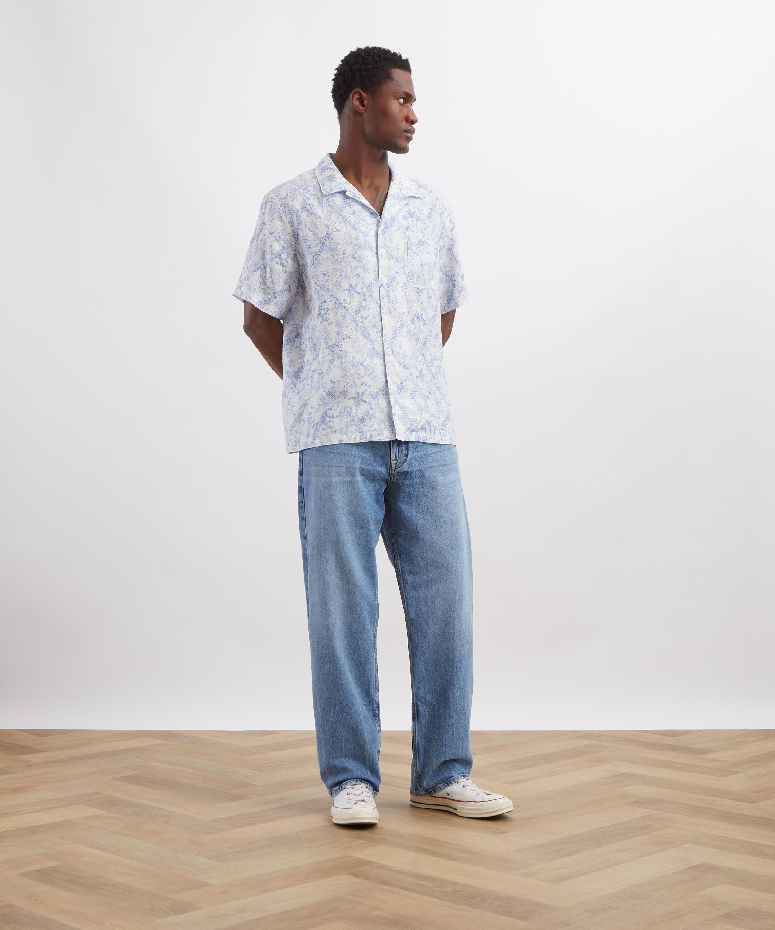 Liberty - Cuban Collar Hemp Shirt in Summer Toile image number 1
