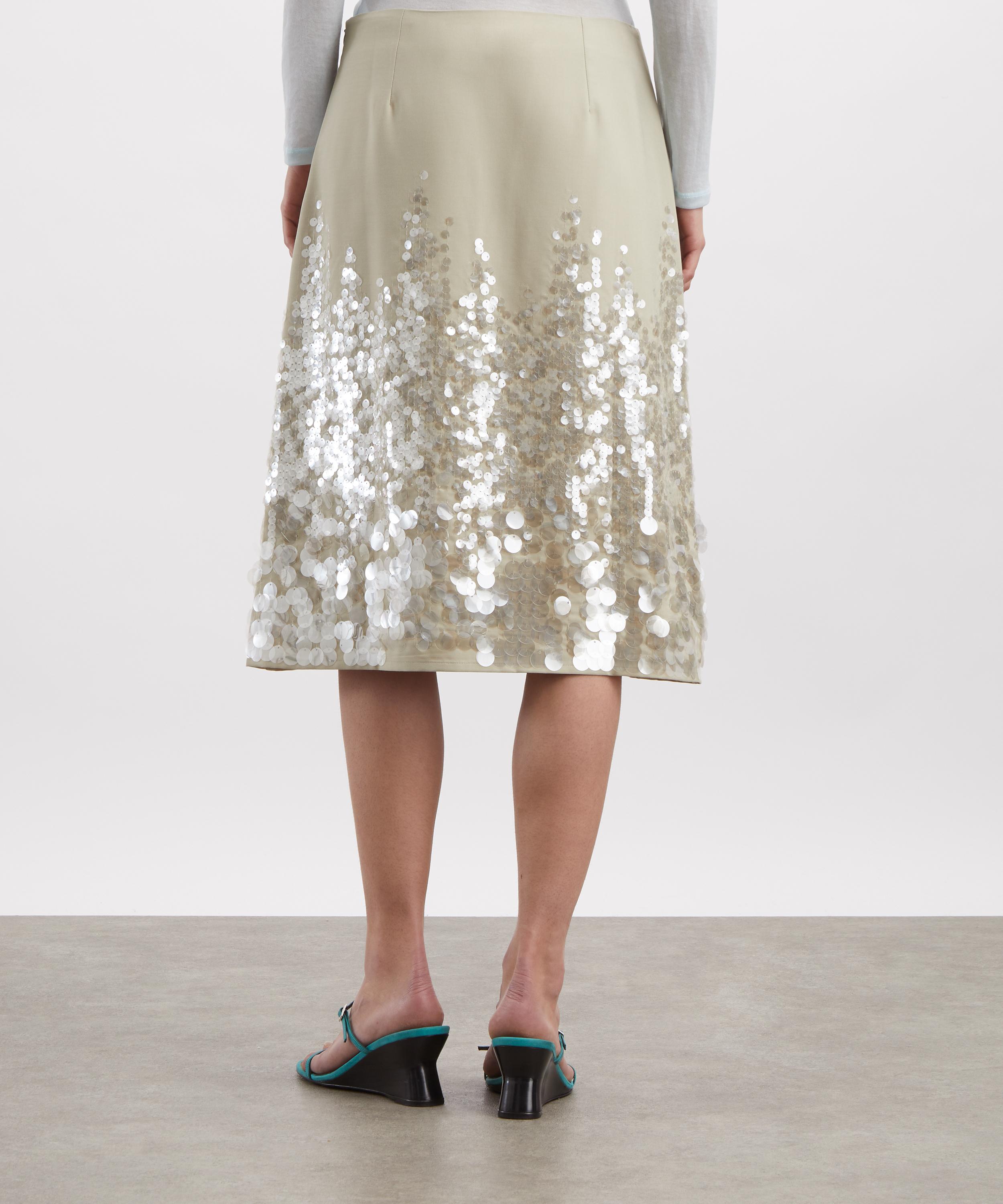 Paloma Wool - Ara Khaki Gradient Sequin Midi Skirt image number 3