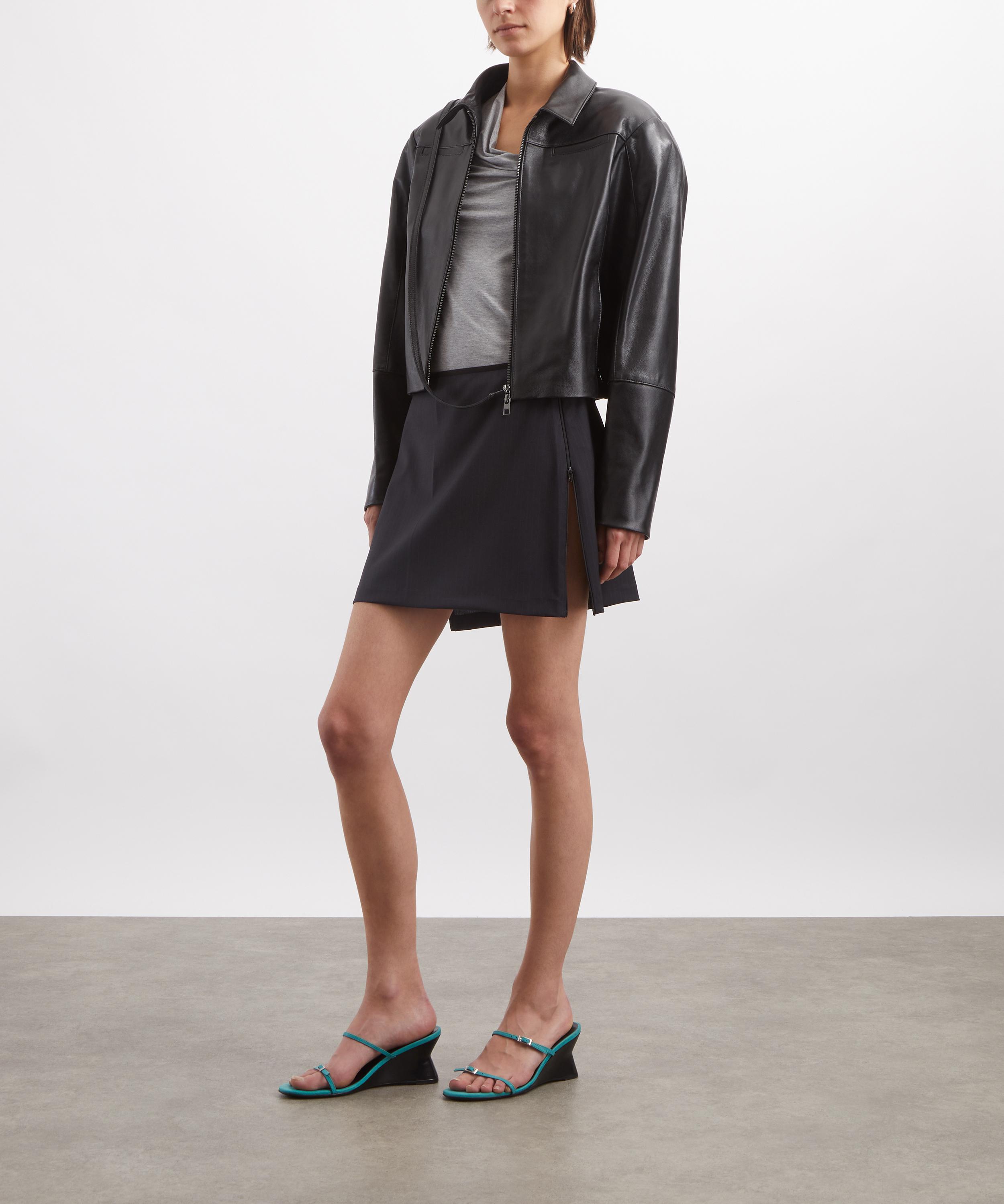 Paloma Wool - Lumieti Dark Grey Pinstripe Mini Skirt image number 1