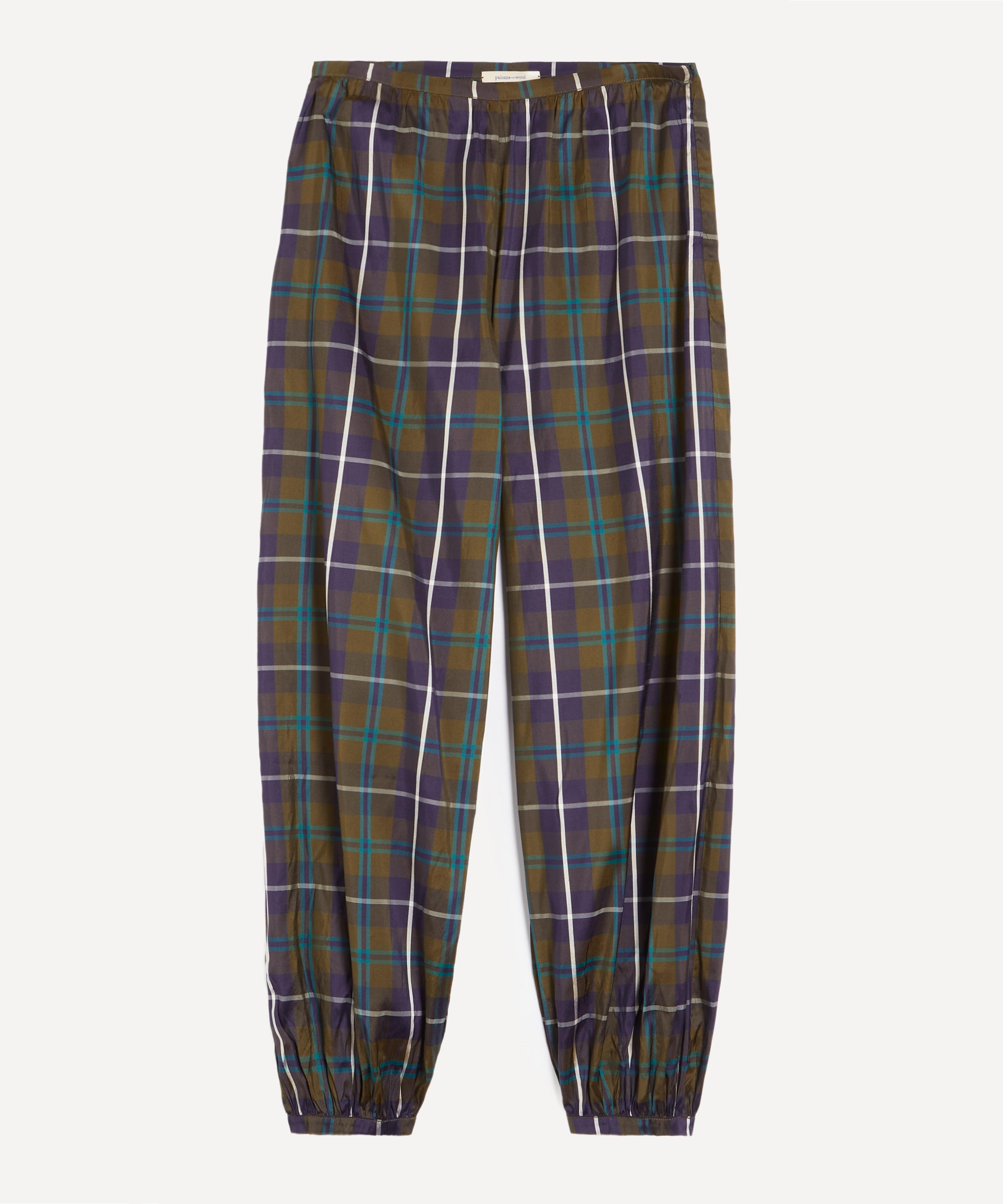 Paloma Wool - Boza Navy Plaid Balloon Trousers
