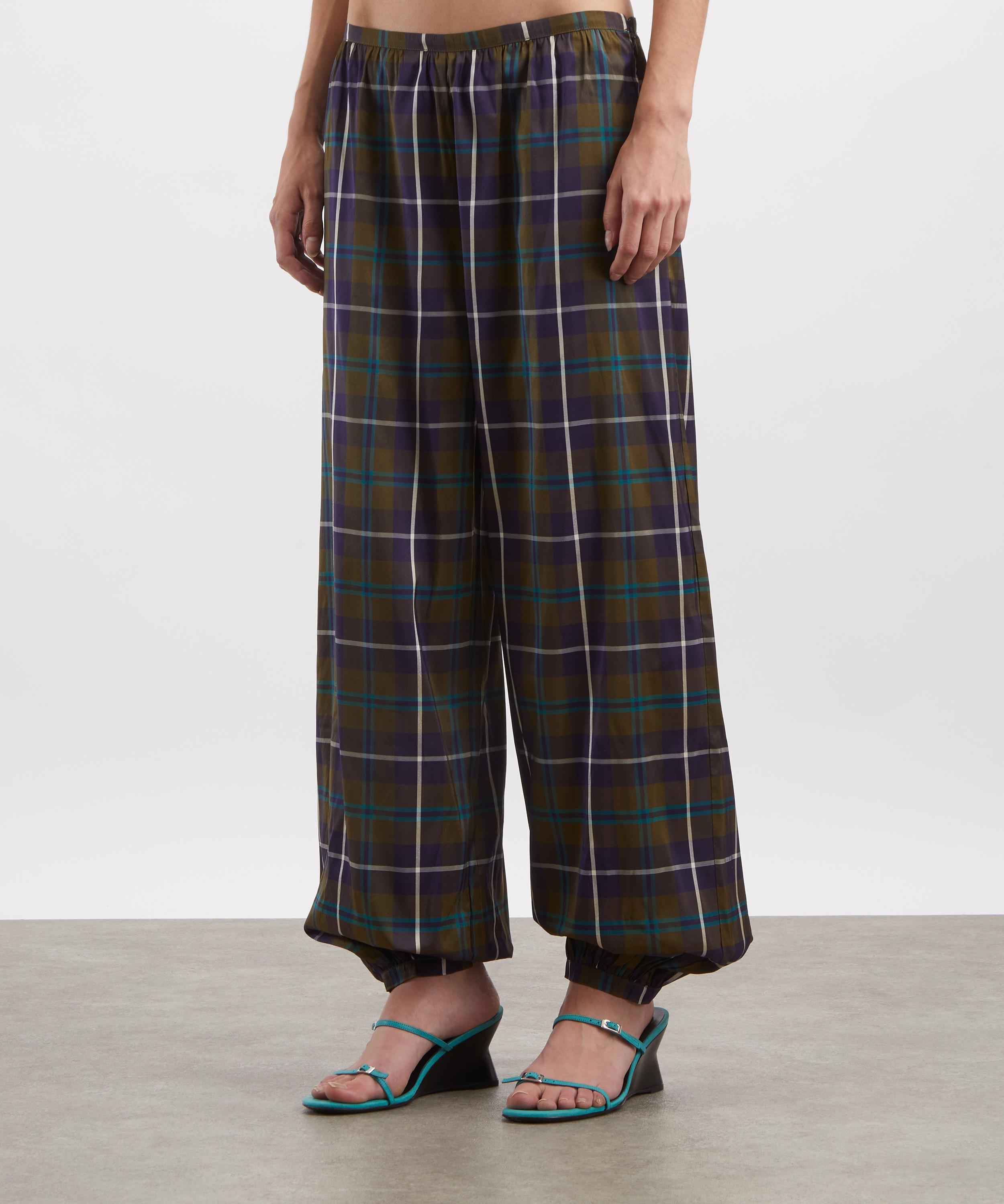 Paloma Wool - Boza Navy Plaid Balloon Trousers image number 2