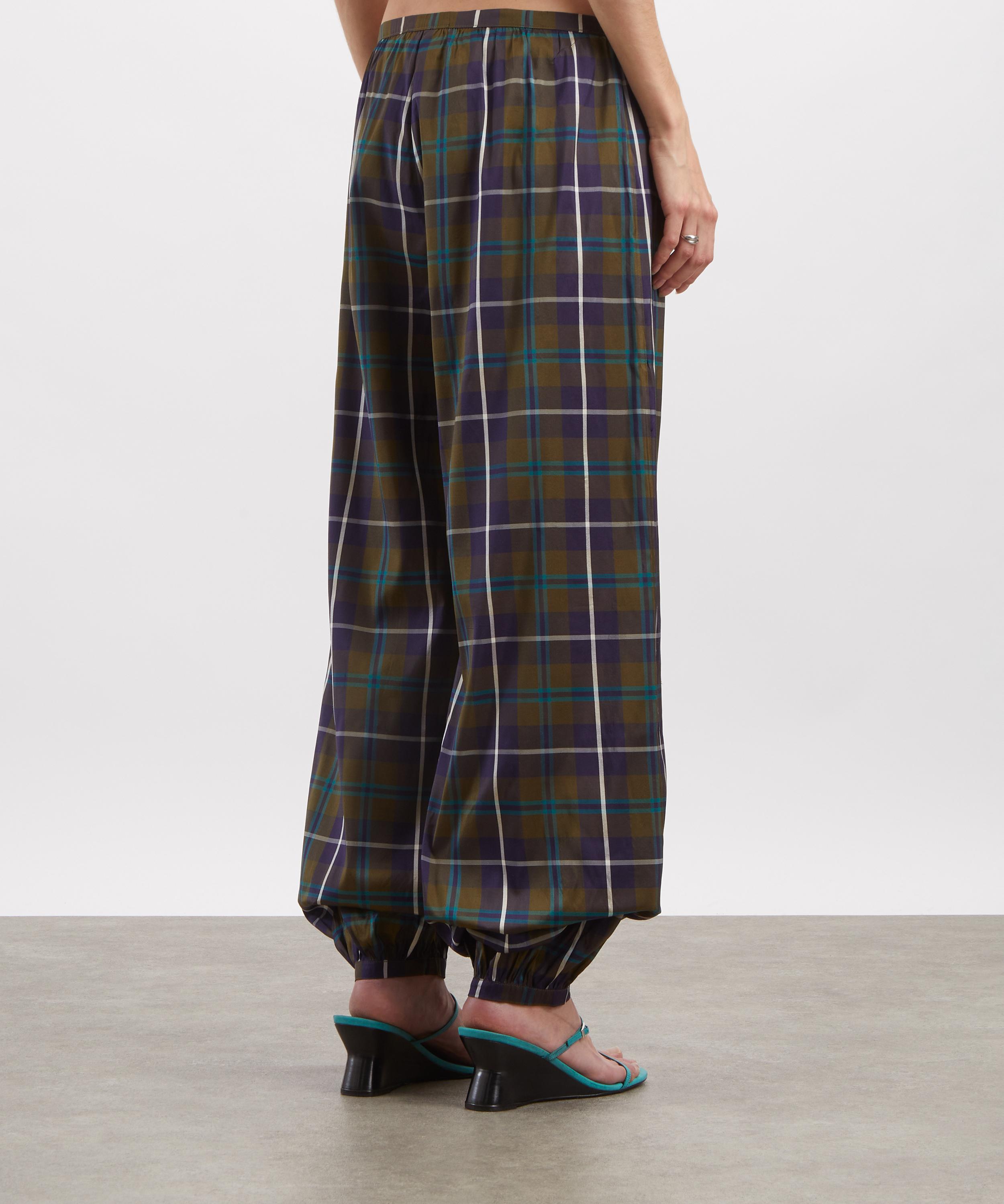 Paloma Wool - Boza Navy Plaid Balloon Trousers image number 3