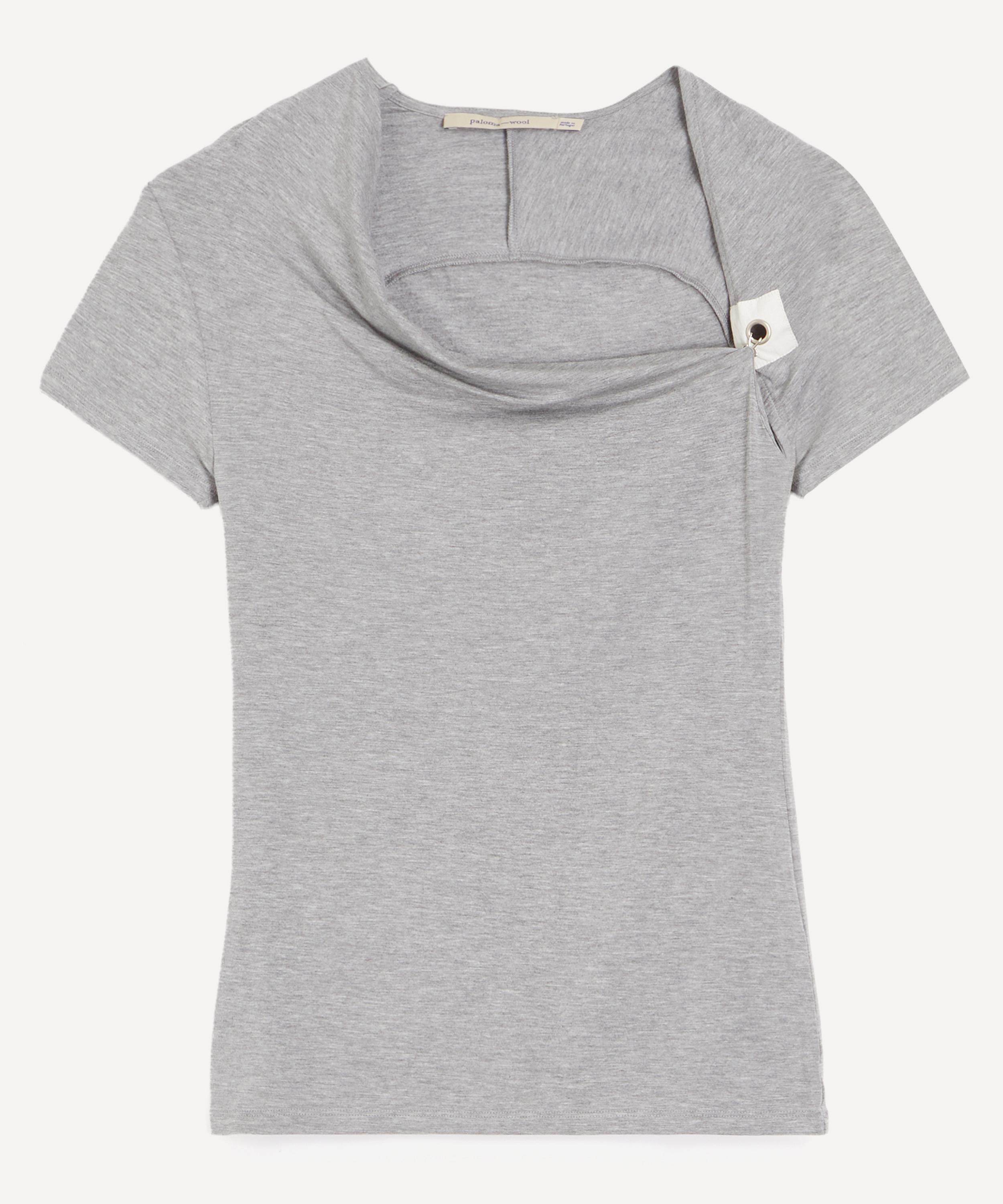 Paloma Wool - Miro Grey Draped Neckline Top