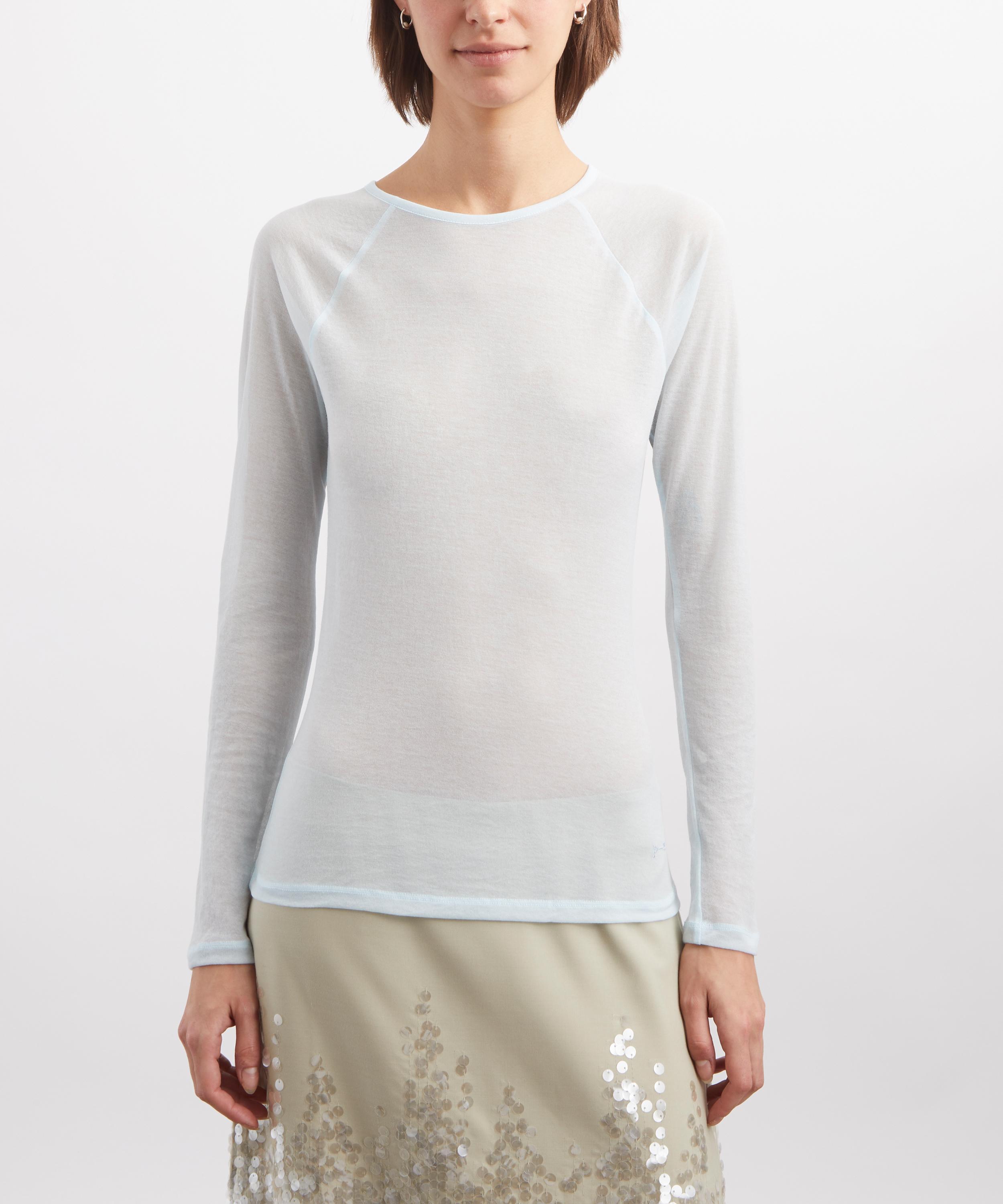 Paloma Wool - Hiro Light Blue Sheer Knit Top image number 2