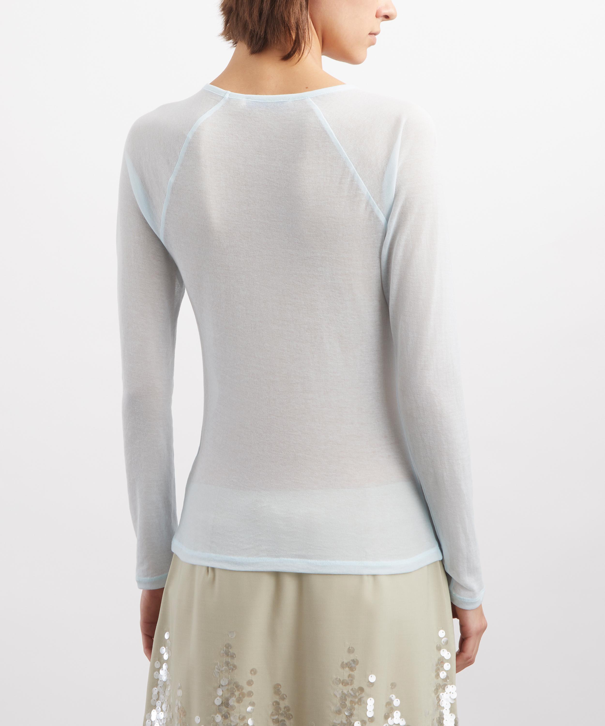 Paloma Wool - Hiro Light Blue Sheer Knit Top image number 3