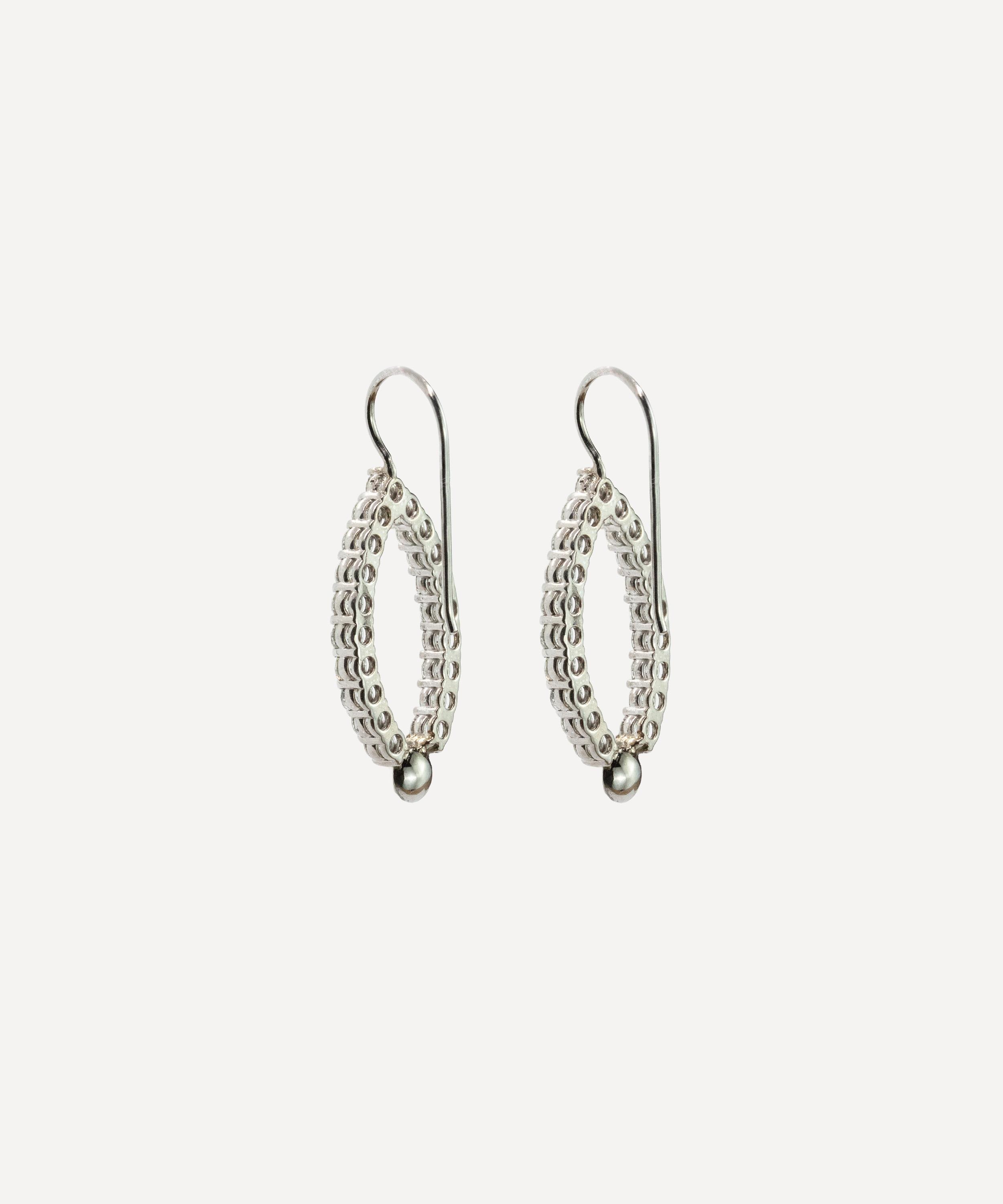 Kojis - 14ct White Gold Pearl and Diamond Drop Earrings image number 2