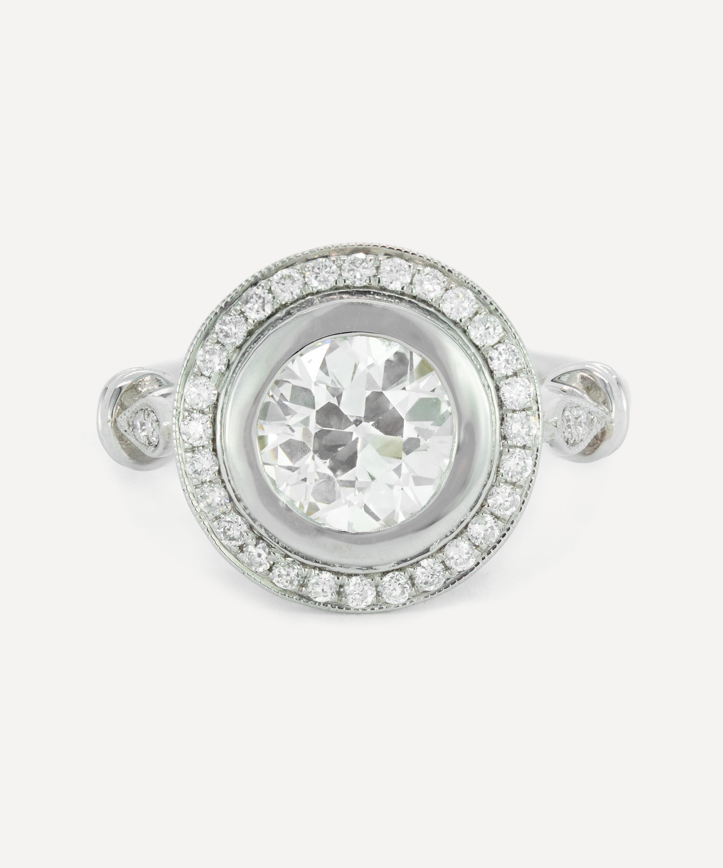 Kojis - Platinum Old European Cut Diamond Cluster Ring