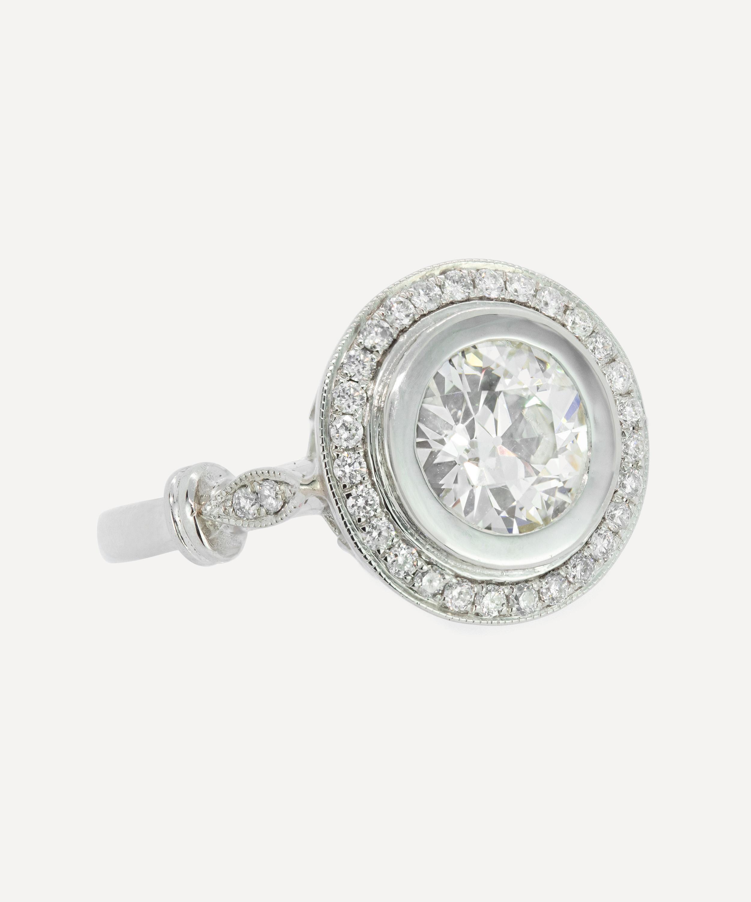 Kojis - Platinum Old European Cut Diamond Cluster Ring image number 1