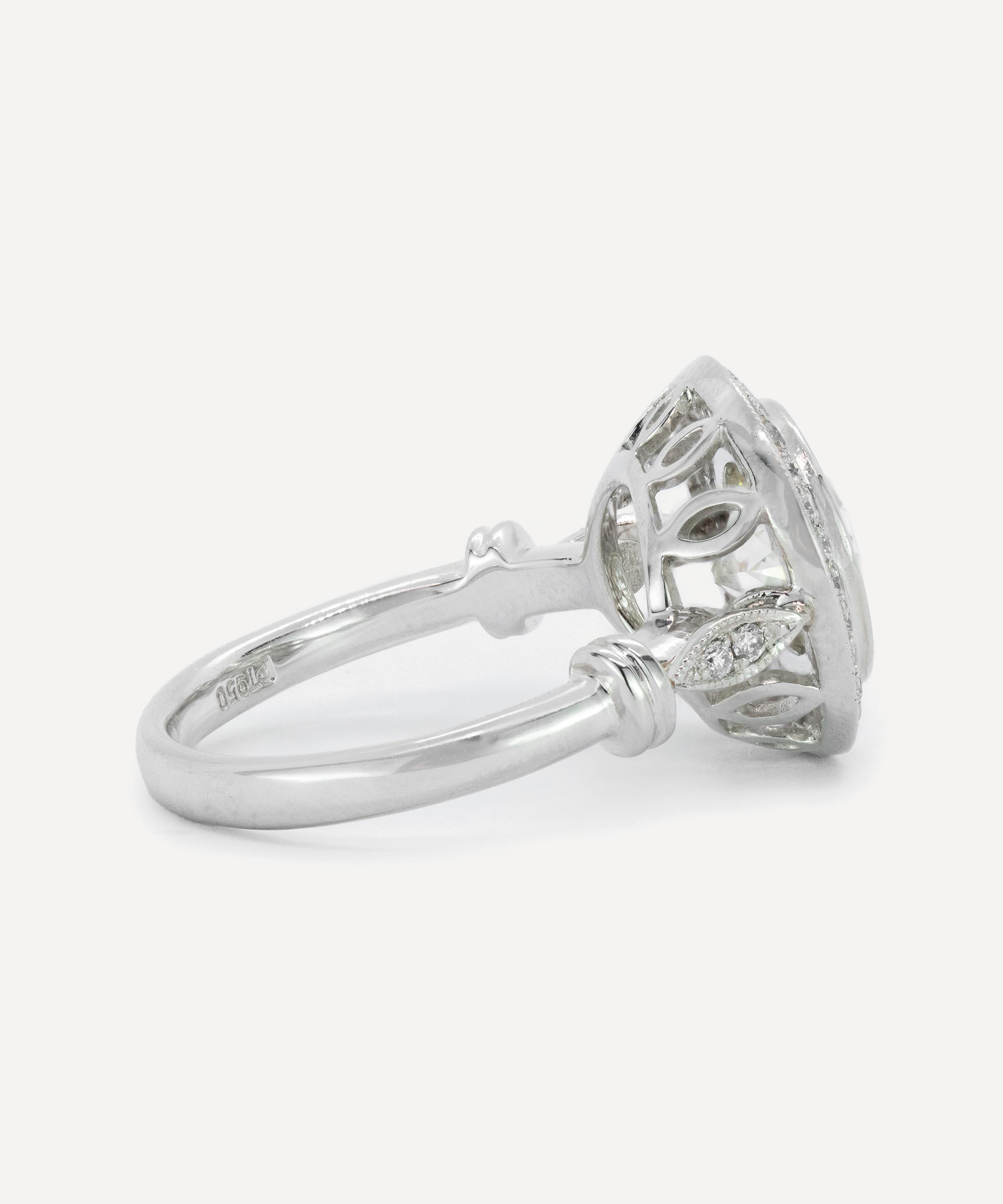 Kojis - Platinum Old European Cut Diamond Cluster Ring image number 2