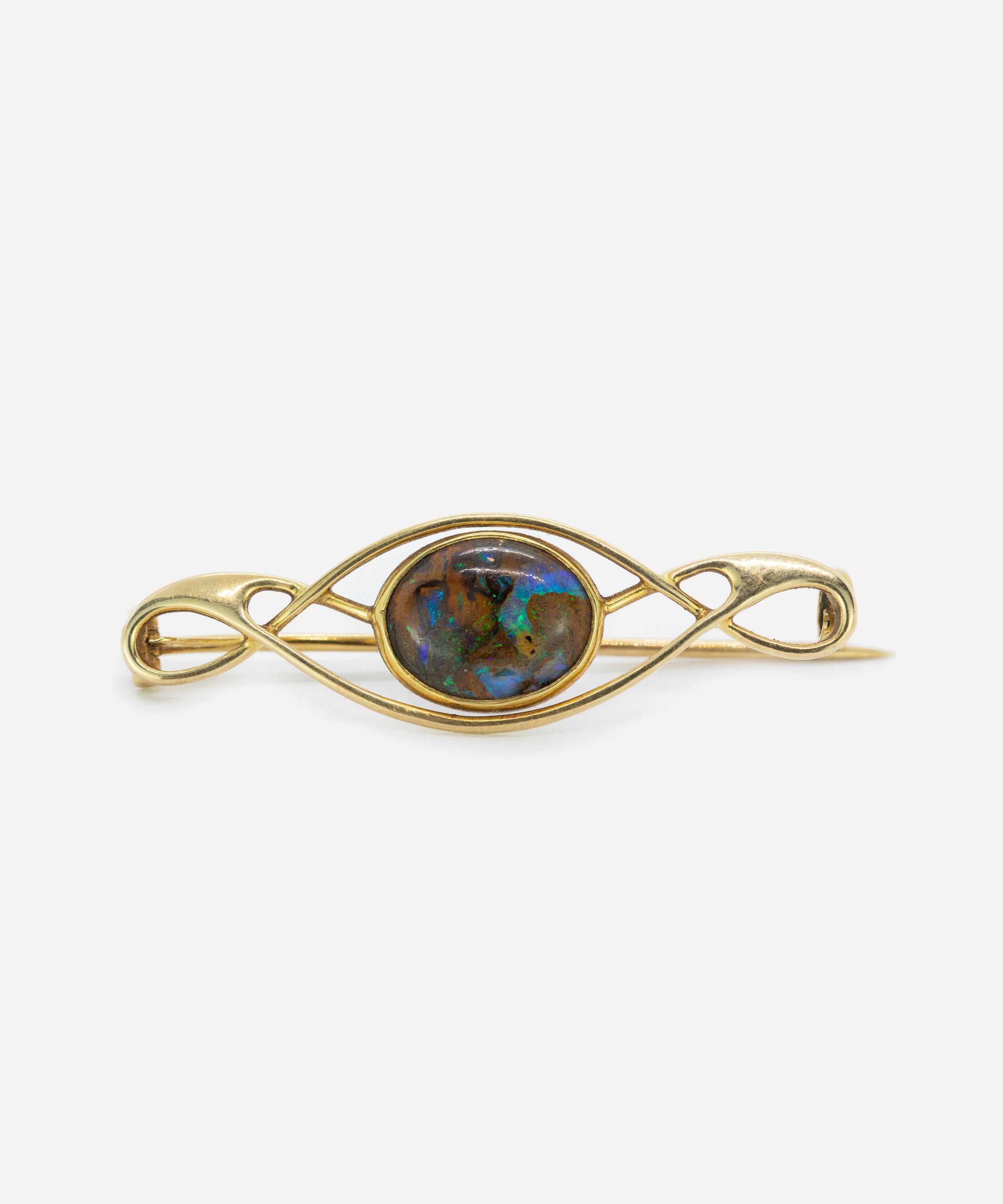 Kojis - 15ct Gold Boulder Opal Bar Brooch