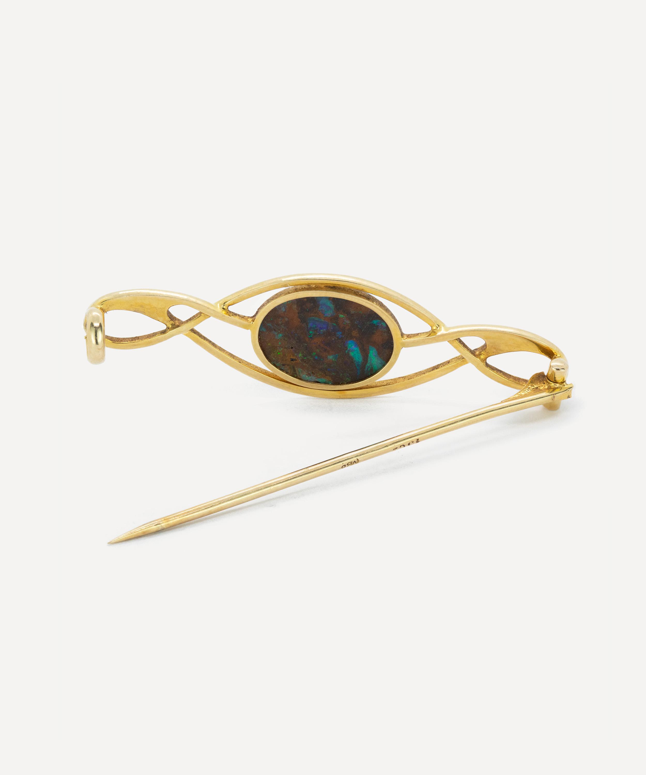 Kojis - 15ct Gold Boulder Opal Bar Brooch image number 2