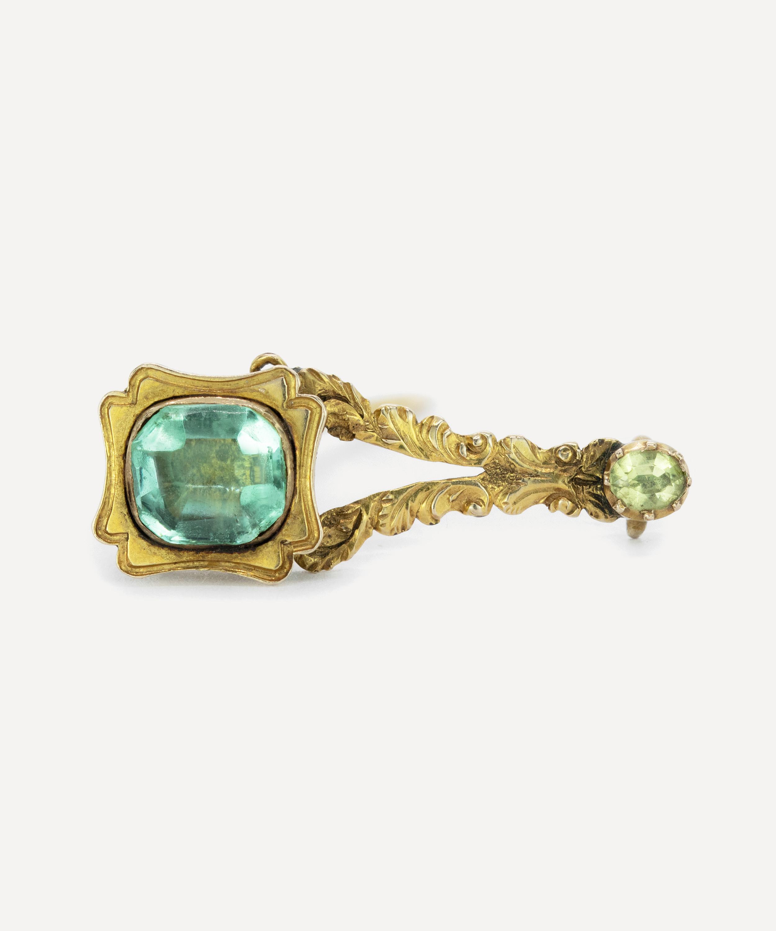 Kojis - Gold Green Gem Halley&rsquo;s Comet Brooch